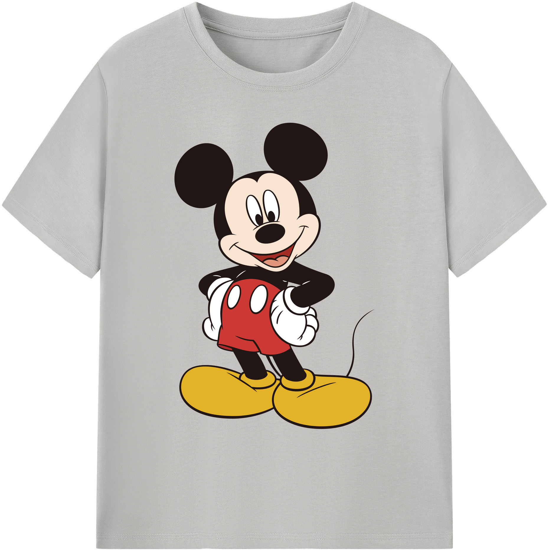 ミッキーマウス Mickey Mouse 綿100％ メンズ半袖Tシャツ｜肌触りやわらか＆通気性