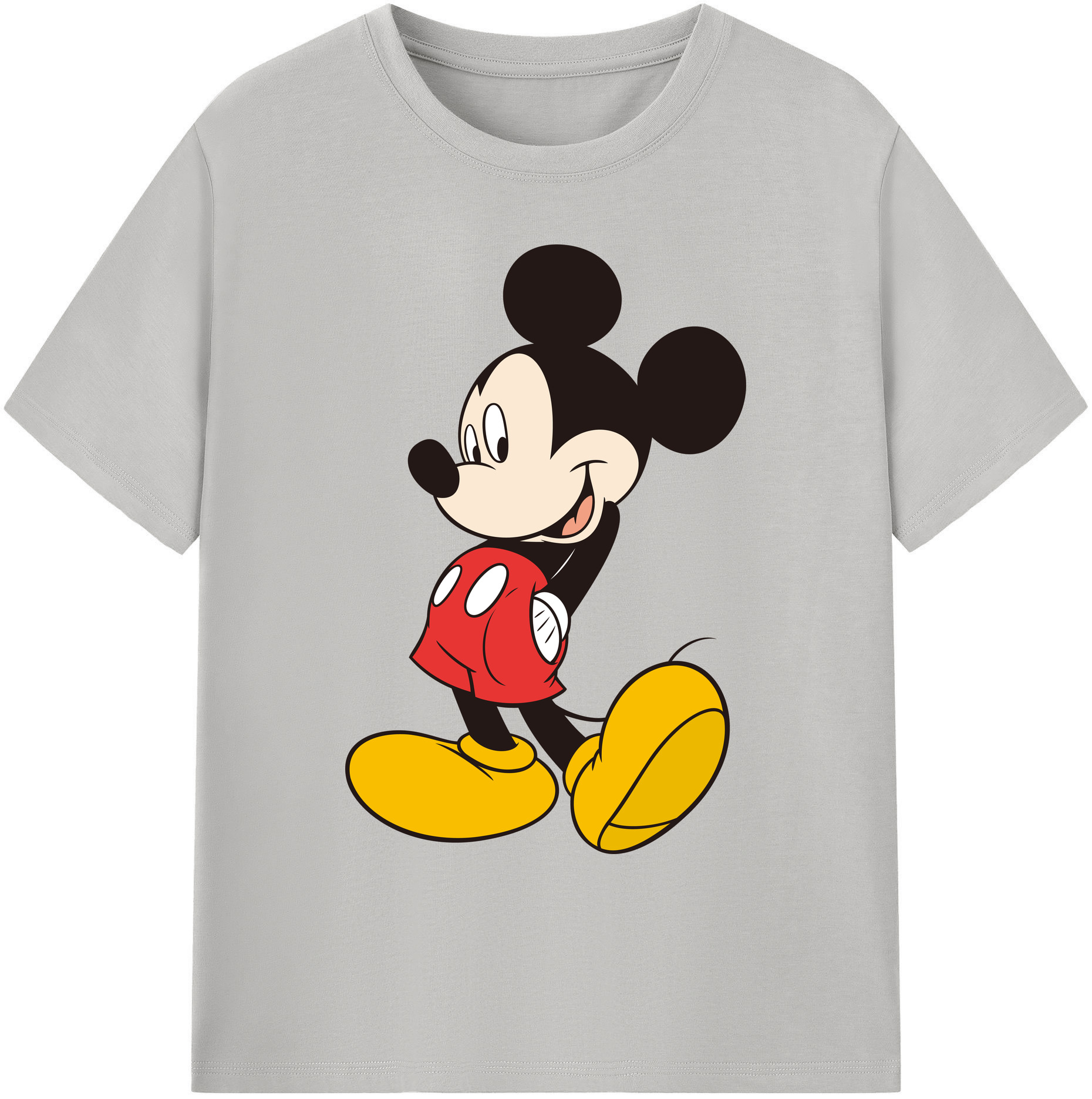 （画像用） ミッキーマウス Mickey Mouse 綿100％ メンズ半袖Tシャツ｜肌触りやわらか＆通気性