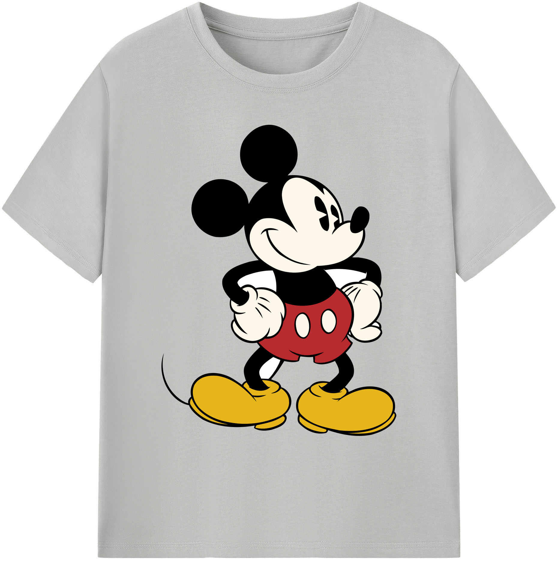 ミッキーマウス Mickey Mouse 綿100％ メンズ半袖Tシャツ｜肌触りやわらか＆通気性