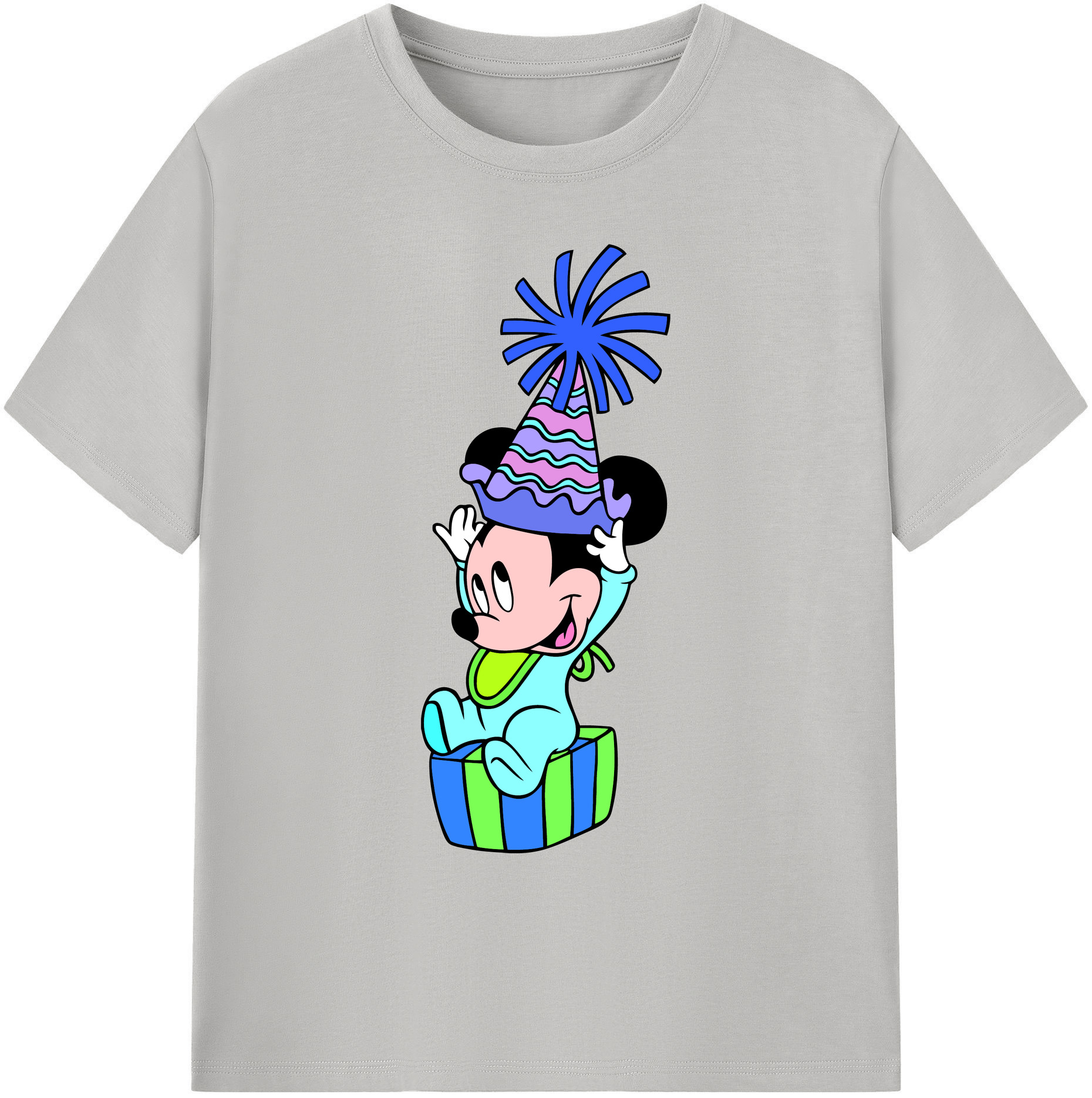 ミッキーマウス Mickey Mouse 綿100％ メンズ半袖Tシャツ｜肌触りやわらか＆通気性