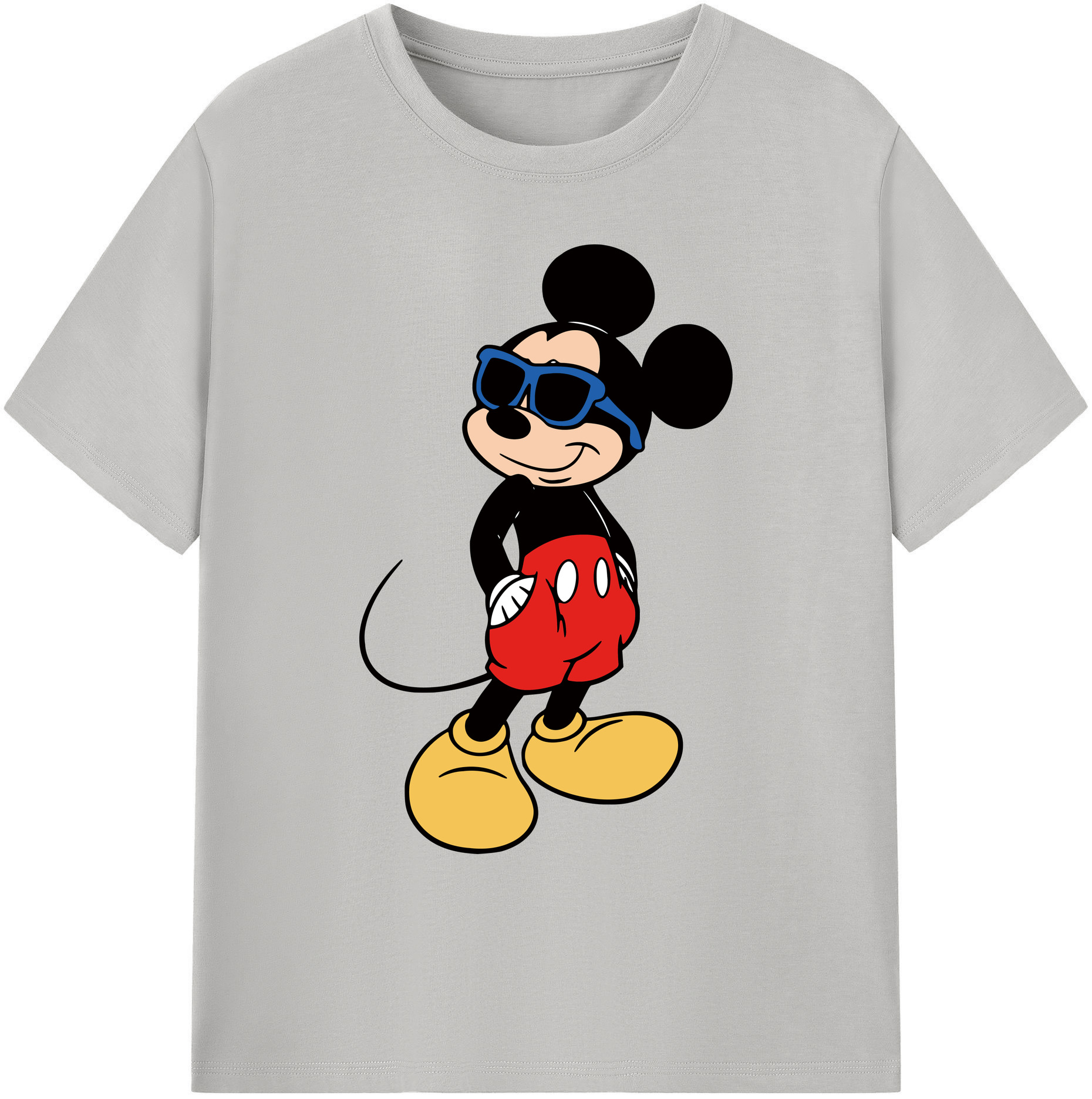 ミッキーマウス Mickey Mouse 綿100％ メンズ半袖Tシャツ｜肌触りやわらか＆通気性