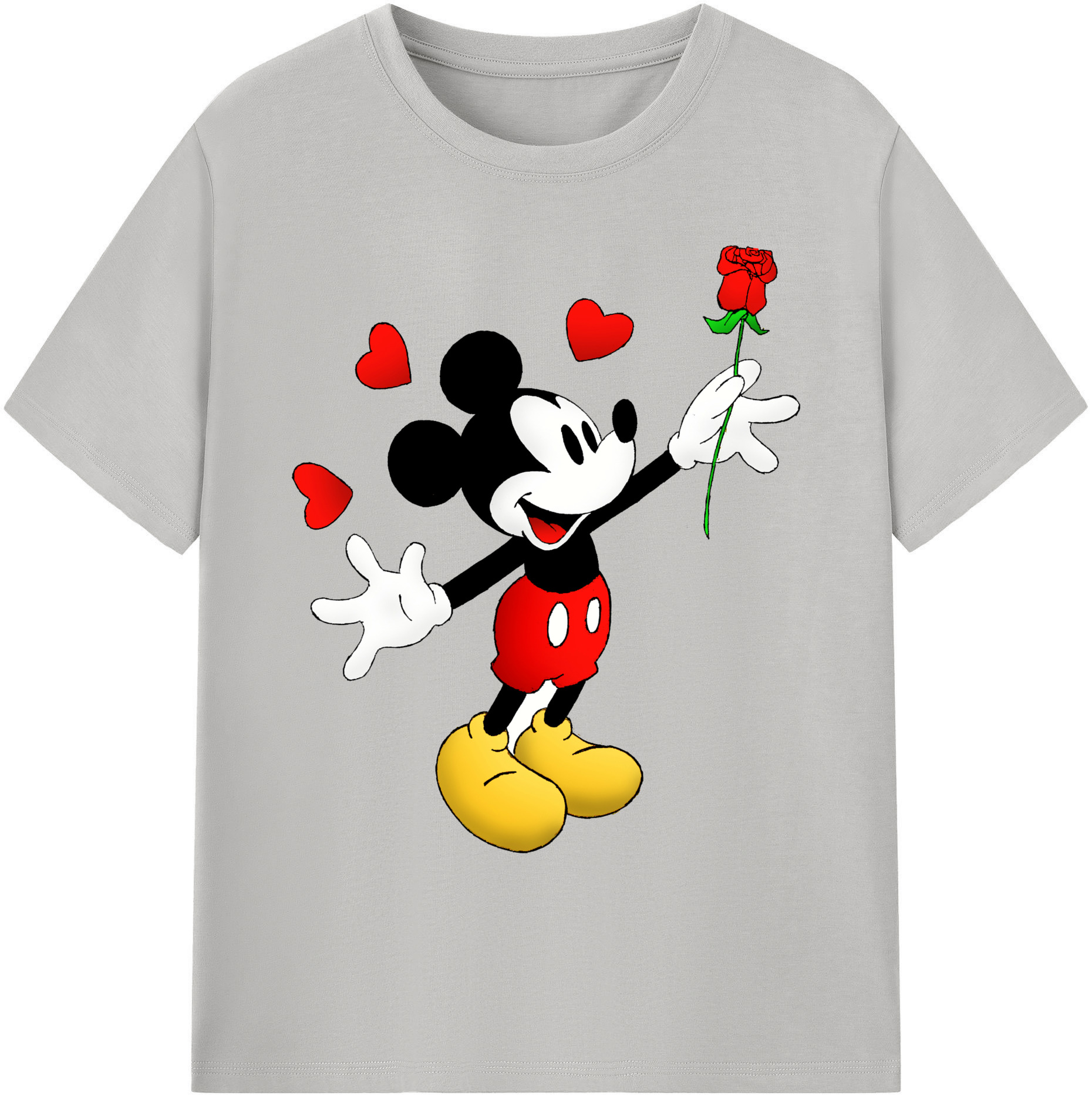 ミッキーマウス Mickey Mouse 綿100％ メンズ半袖Tシャツ｜肌触りやわらか＆通気性