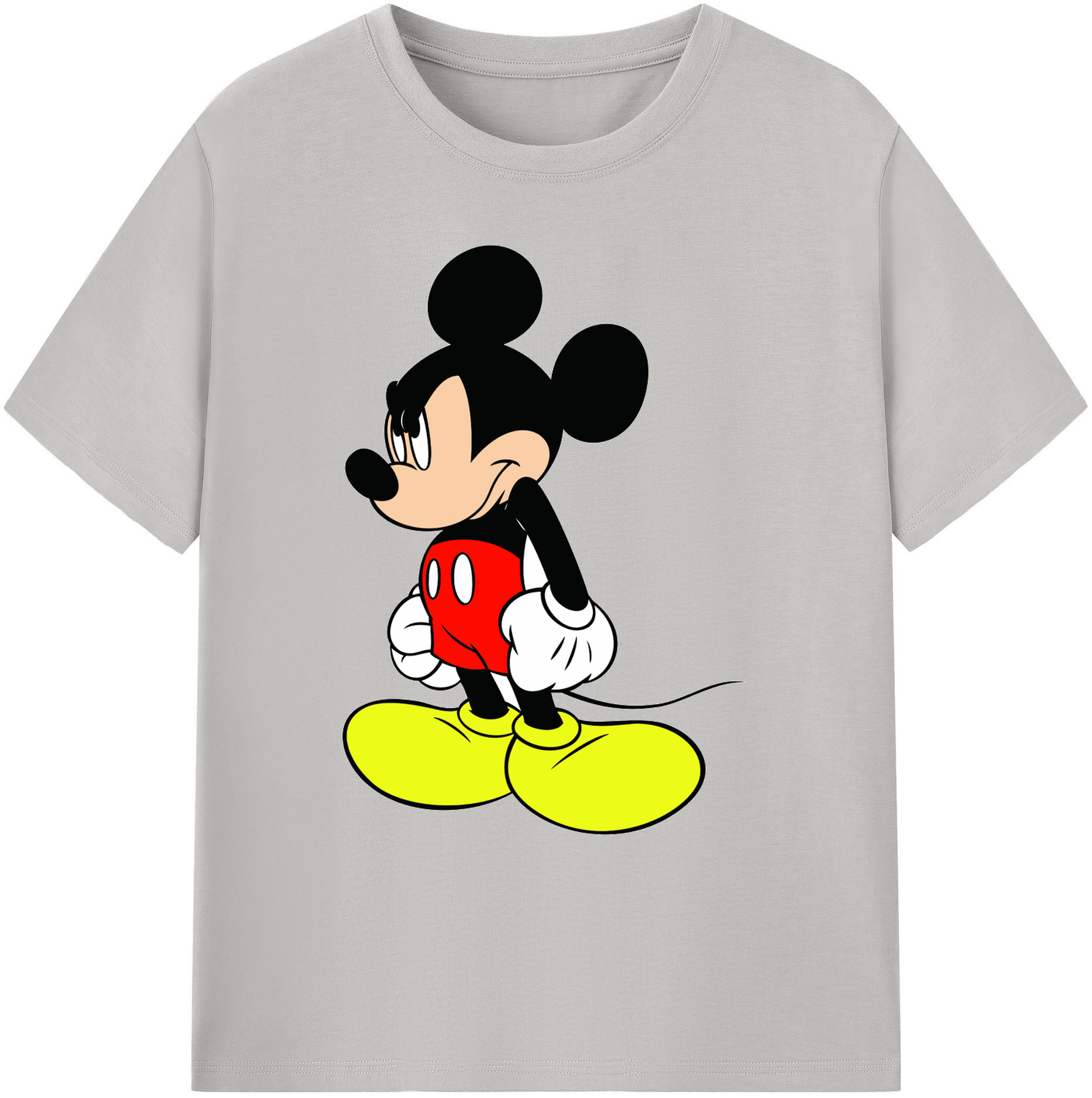 ミッキーマウス Mickey Mouse 綿100％ メンズ半袖Tシャツ｜肌触りやわらか＆通気性