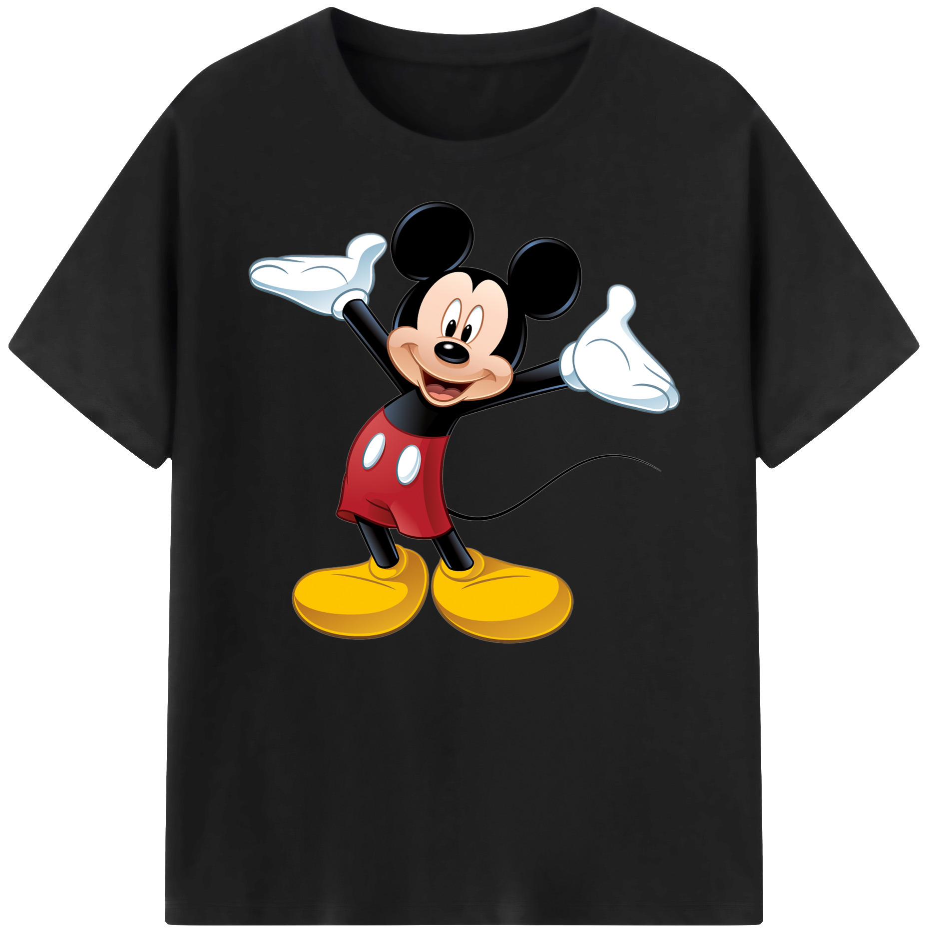 ミッキーマウス Mickey Mouse 綿100％ メンズ半袖Tシャツ｜肌触りやわらか＆通気性