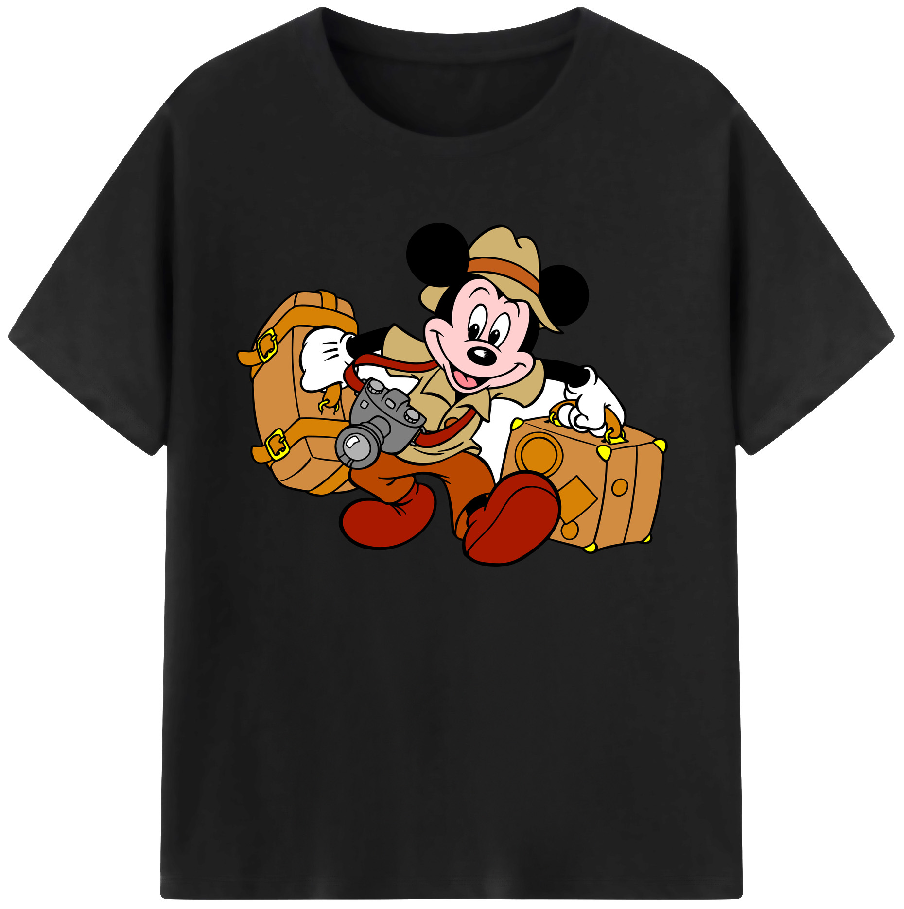ミッキーマウス Mickey Mouse 綿100％ メンズ半袖Tシャツ｜肌触りやわらか＆通気性