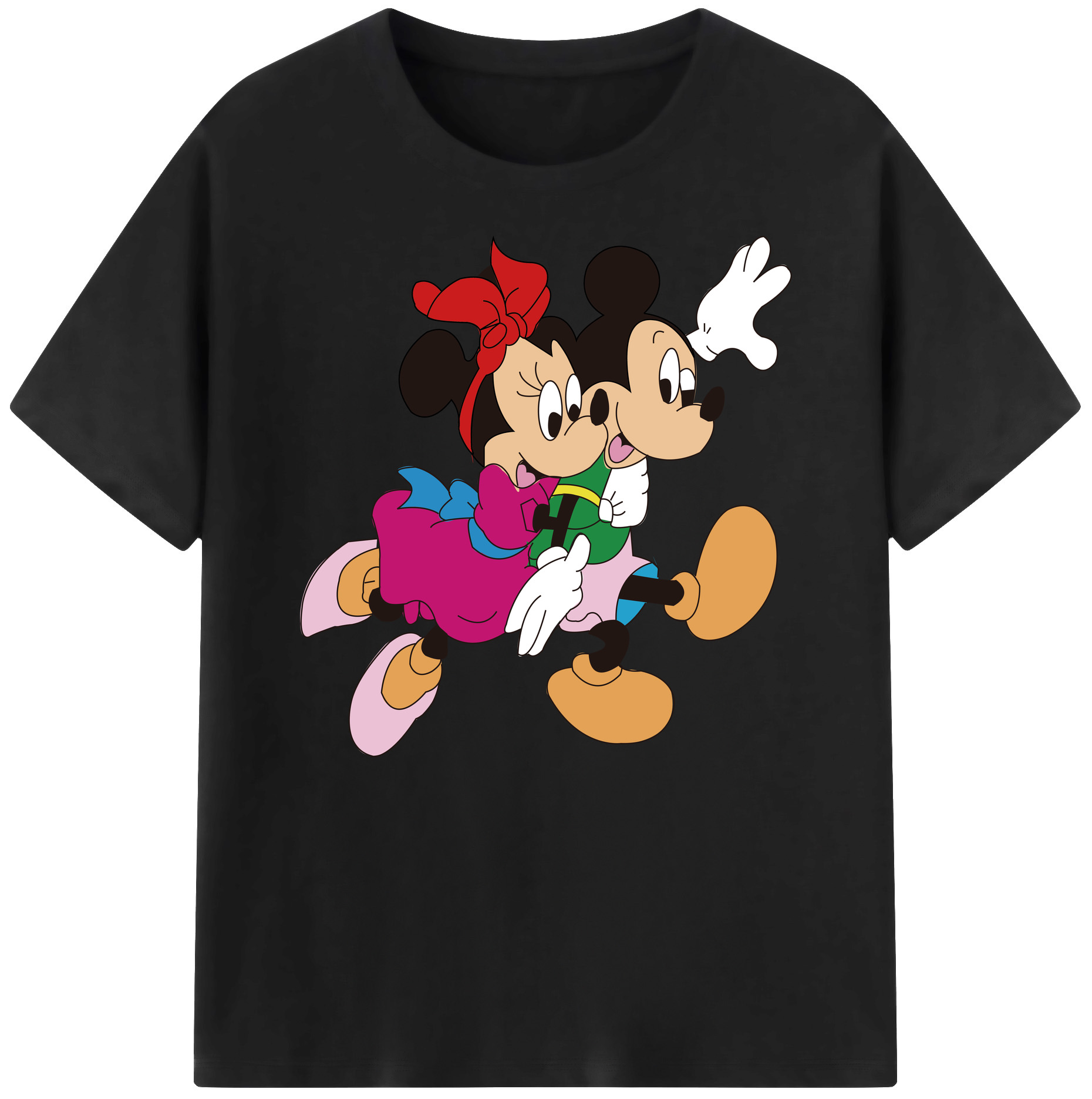 ミッキーマウス Mickey Mouse 綿100％ メンズ半袖Tシャツ｜肌触りやわらか＆通気性