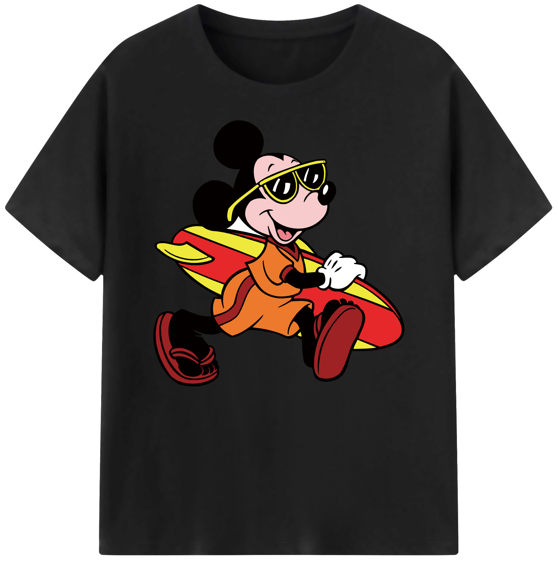 ミッキーマウス Mickey Mouse 綿100％ メンズ半袖Tシャツ｜肌触りやわらか＆通気性