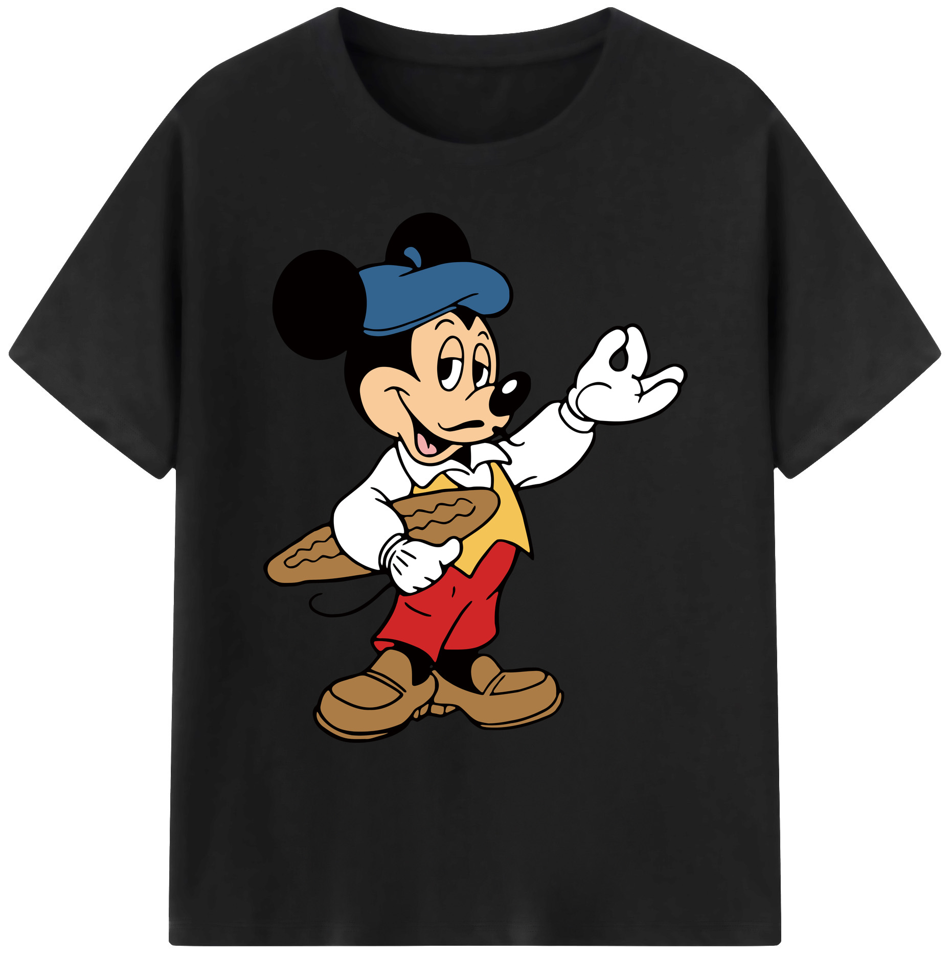 ミッキーマウス Mickey Mouse 綿100％ メンズ半袖Tシャツ｜肌触りやわらか＆通気性