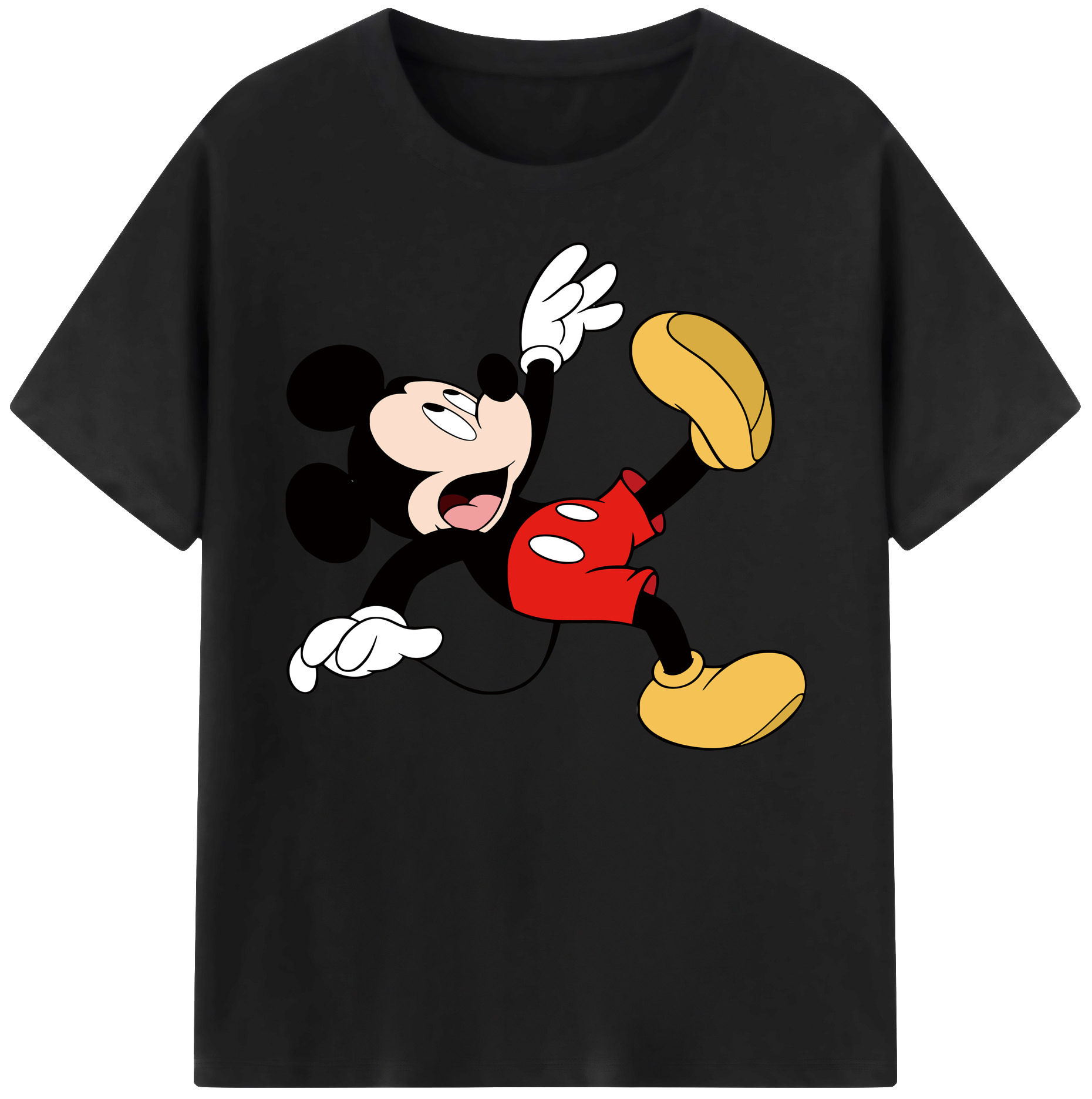 ミッキーマウス Mickey Mouse 綿100％ メンズ半袖Tシャツ｜肌触りやわらか＆通気性
