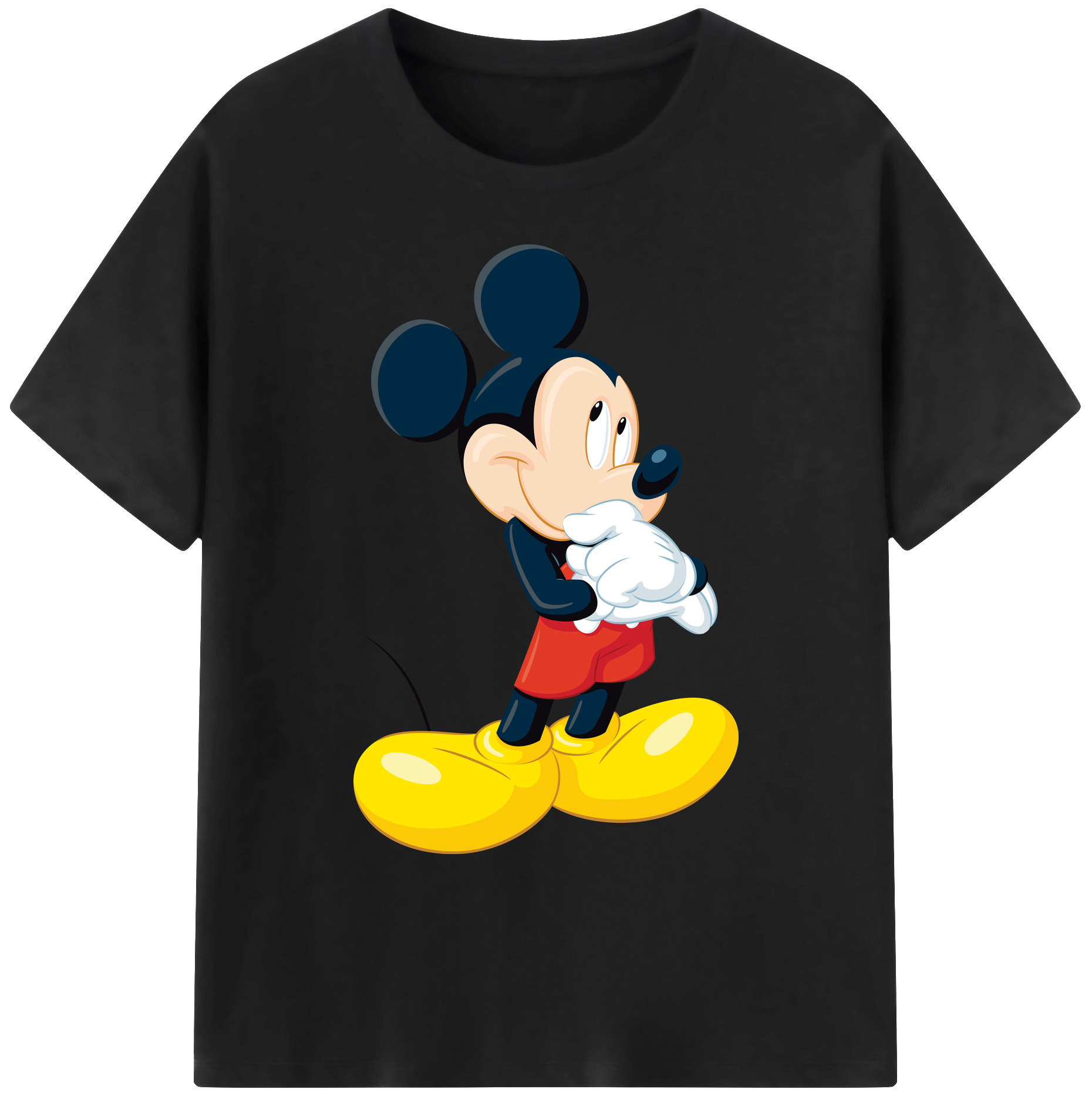 ミッキーマウス Mickey Mouse 綿100％ メンズ半袖Tシャツ｜肌触りやわらか＆通気性