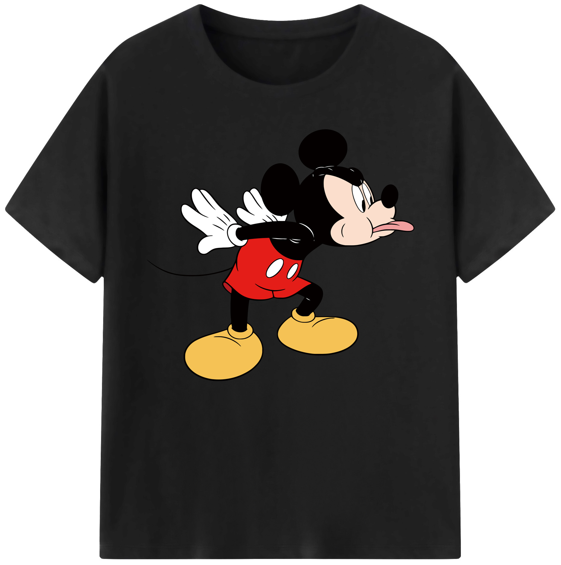 ミッキーマウス Mickey Mouse 綿100％ メンズ半袖Tシャツ｜肌触りやわらか＆通気性