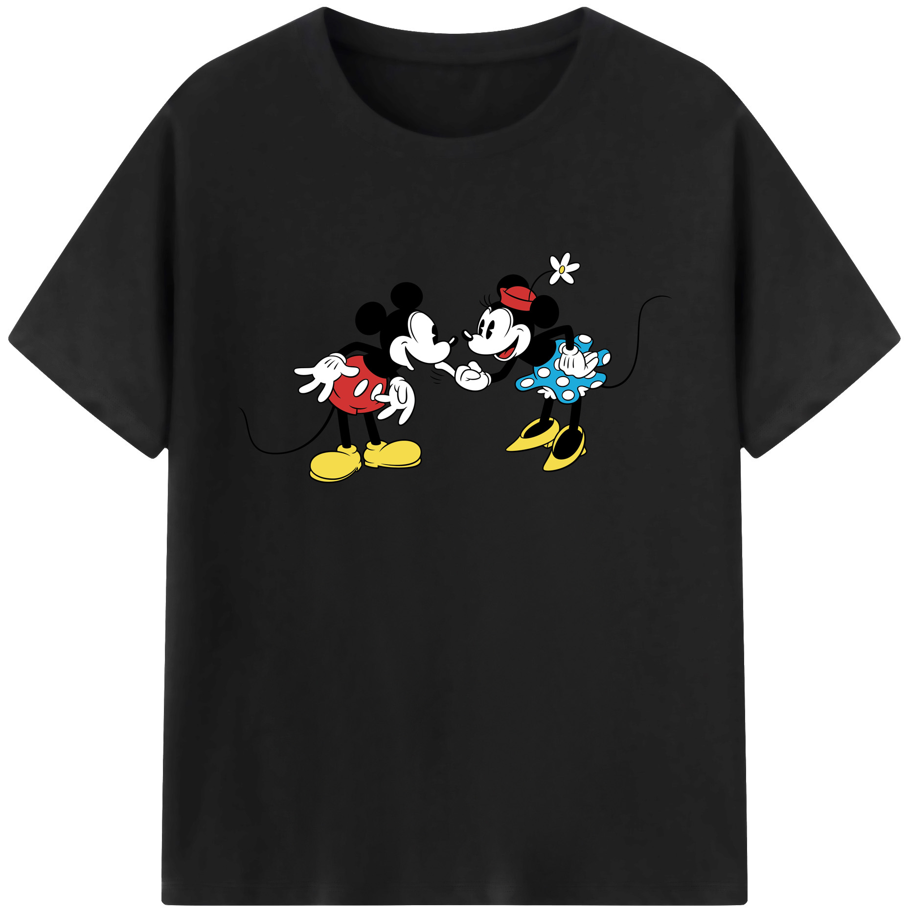 ミッキーマウス Mickey Mouse 綿100％ メンズ半袖Tシャツ｜肌触りやわらか＆通気性