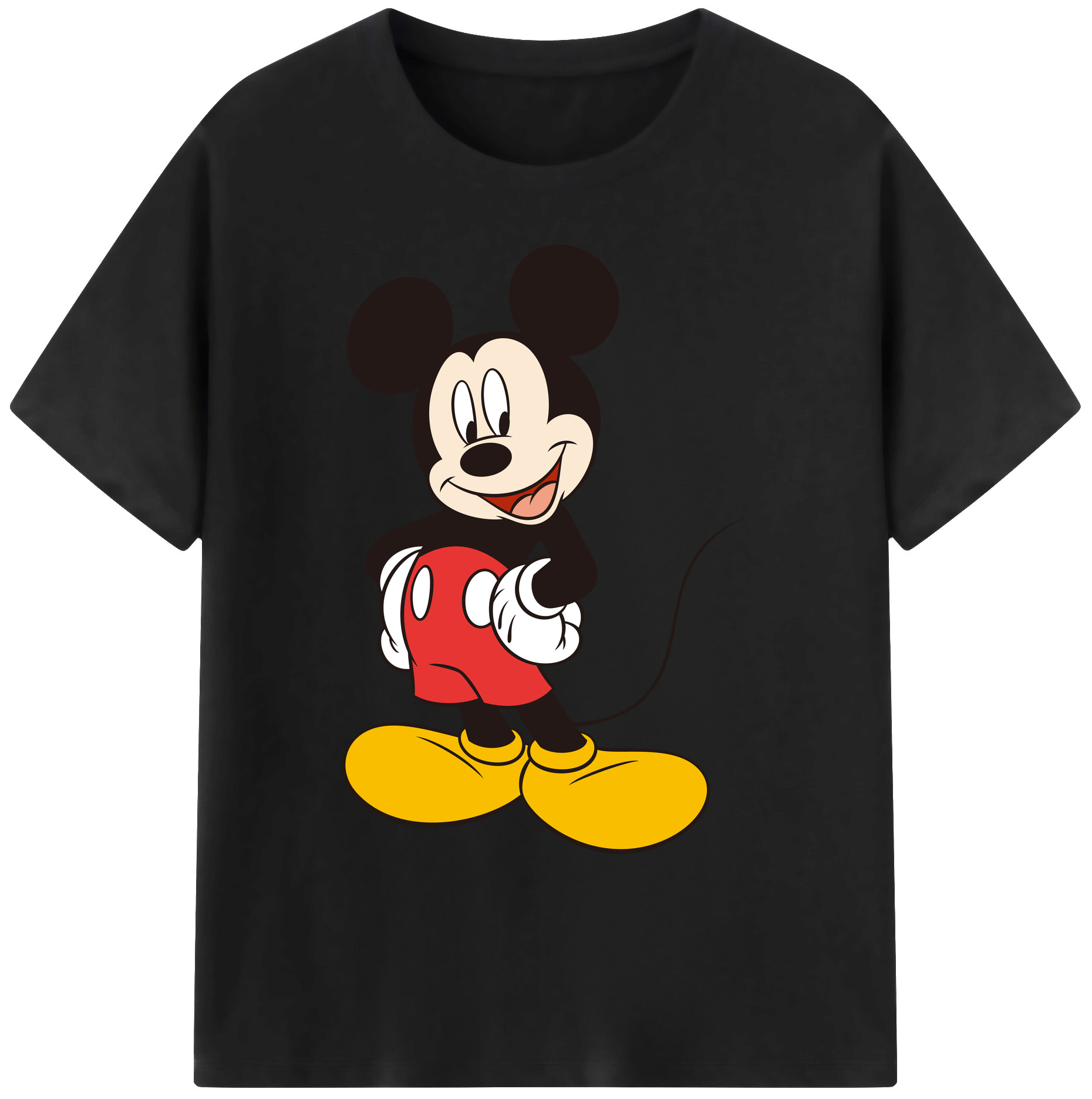 ミッキーマウス Mickey Mouse 綿100％ メンズ半袖Tシャツ｜肌触りやわらか＆通気性