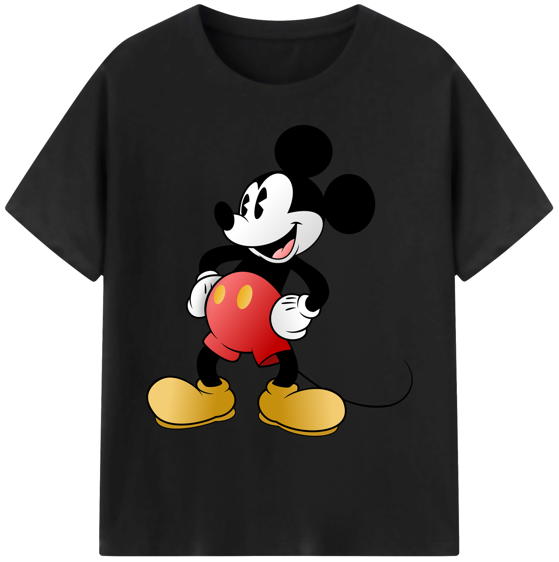 ミッキーマウス Mickey Mouse 綿100％ メンズ半袖Tシャツ｜肌触りやわらか＆通気性