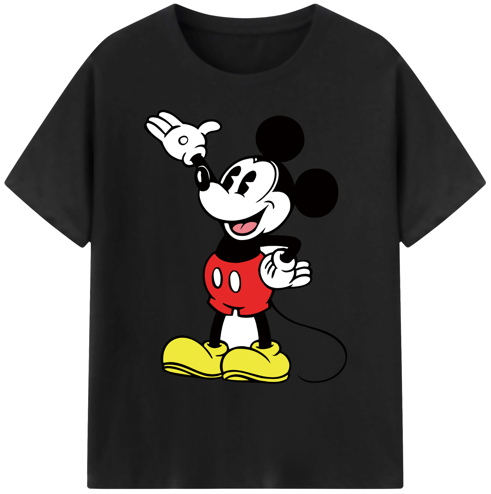 ミッキーマウス Mickey Mouse 綿100％ メンズ半袖Tシャツ｜肌触りやわらか＆通気性