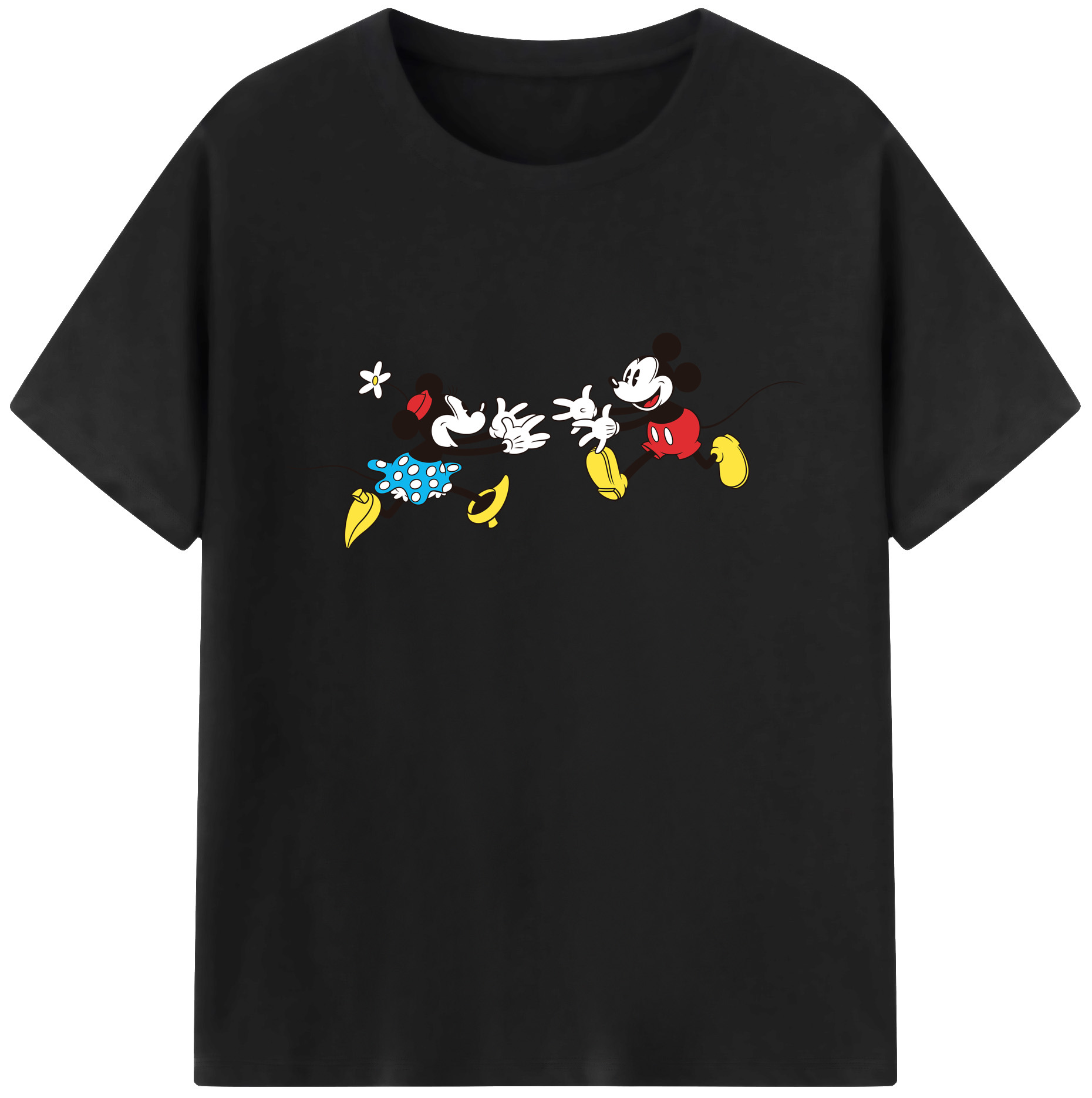 ミッキーマウス Mickey Mouse 綿100％ メンズ半袖Tシャツ｜肌触りやわらか＆通気性