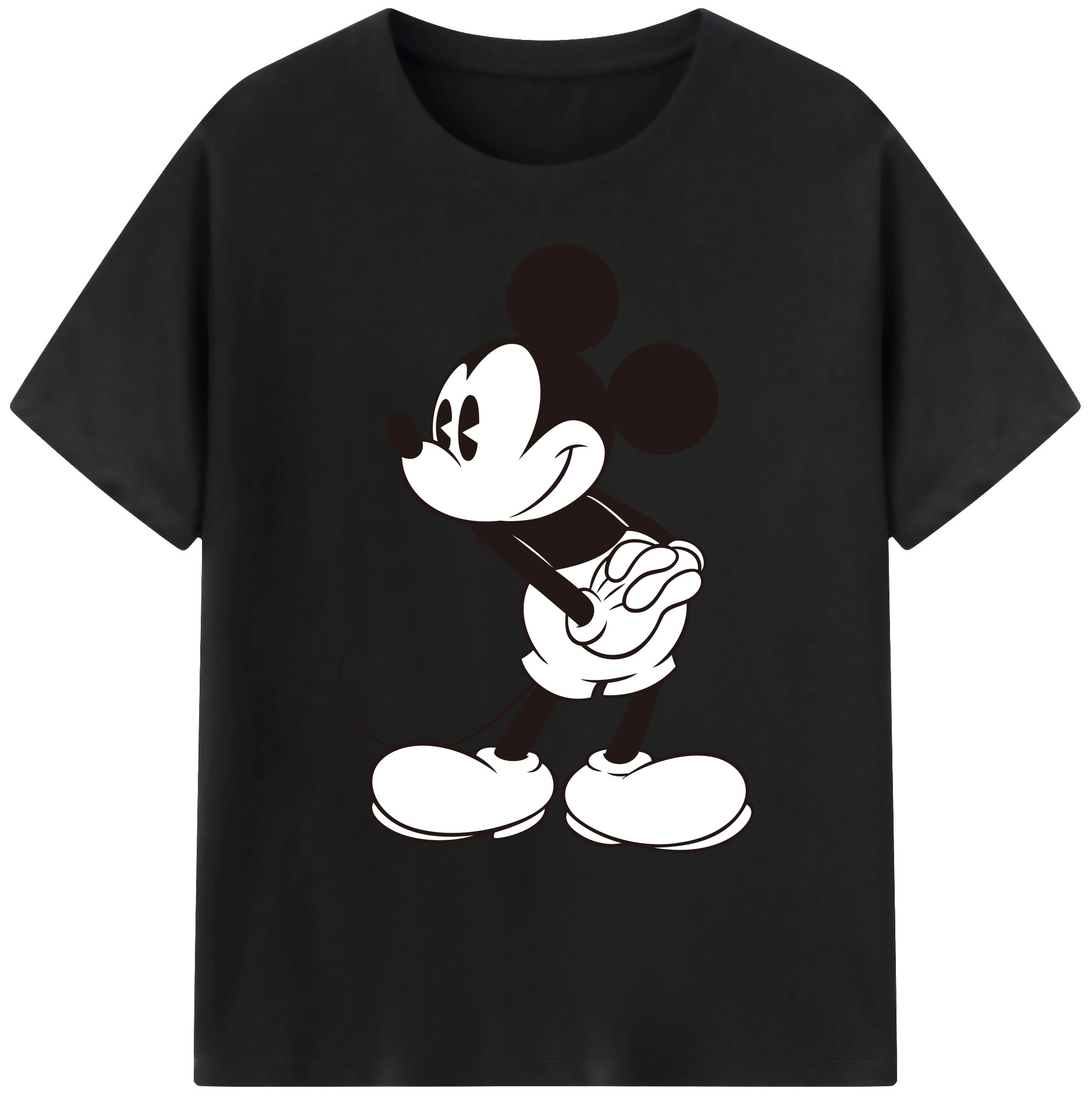 ミッキーマウス Mickey Mouse 綿100％ メンズ半袖Tシャツ｜肌触りやわらか＆通気性