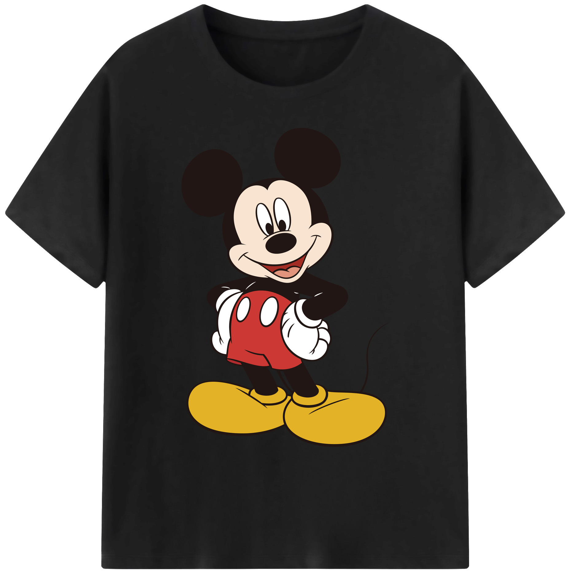 ミッキーマウス Mickey Mouse 綿100％ メンズ半袖Tシャツ｜肌触りやわらか＆通気性