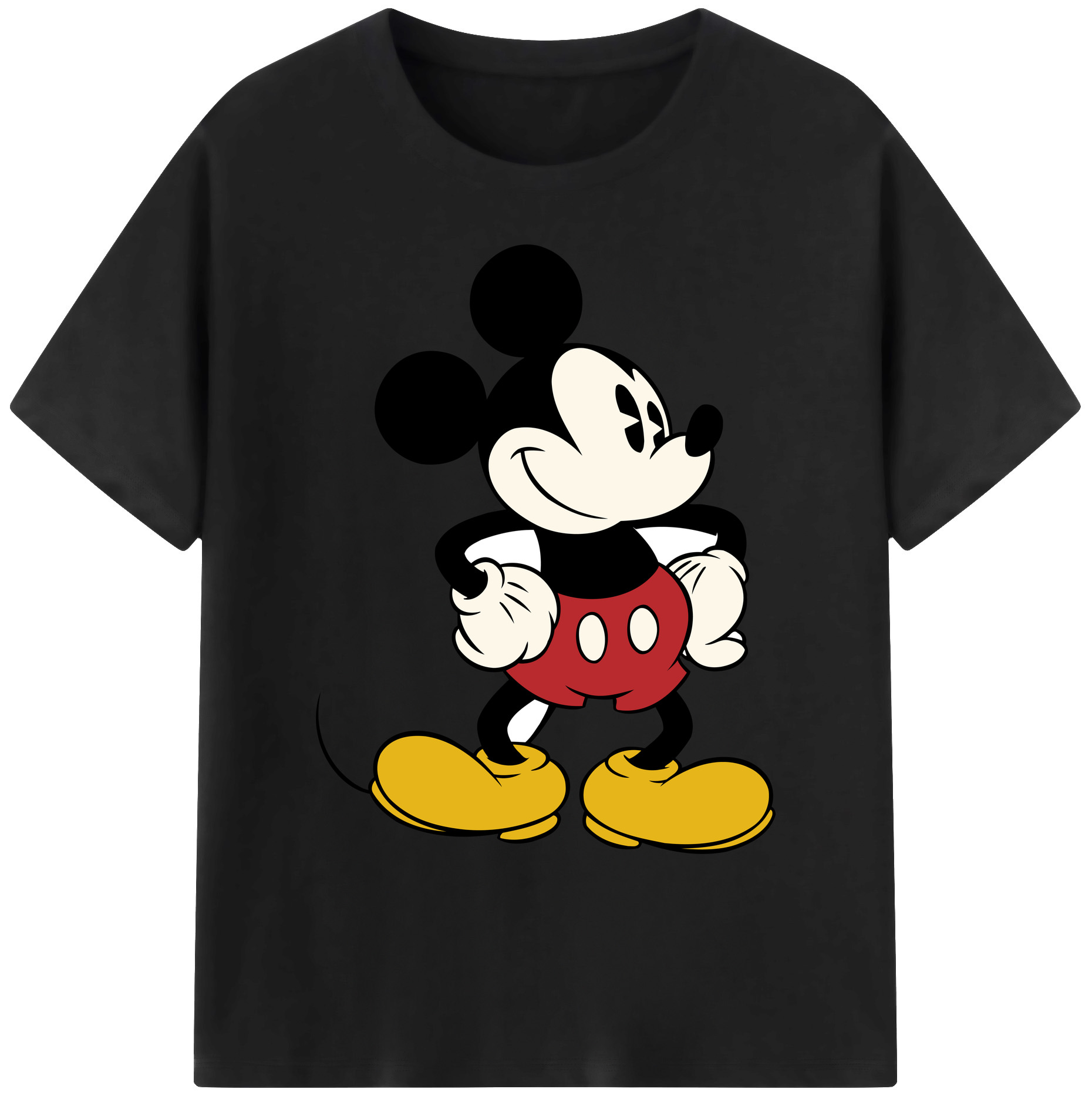 ミッキーマウス Mickey Mouse 綿100％ メンズ半袖Tシャツ｜肌触りやわらか＆通気性