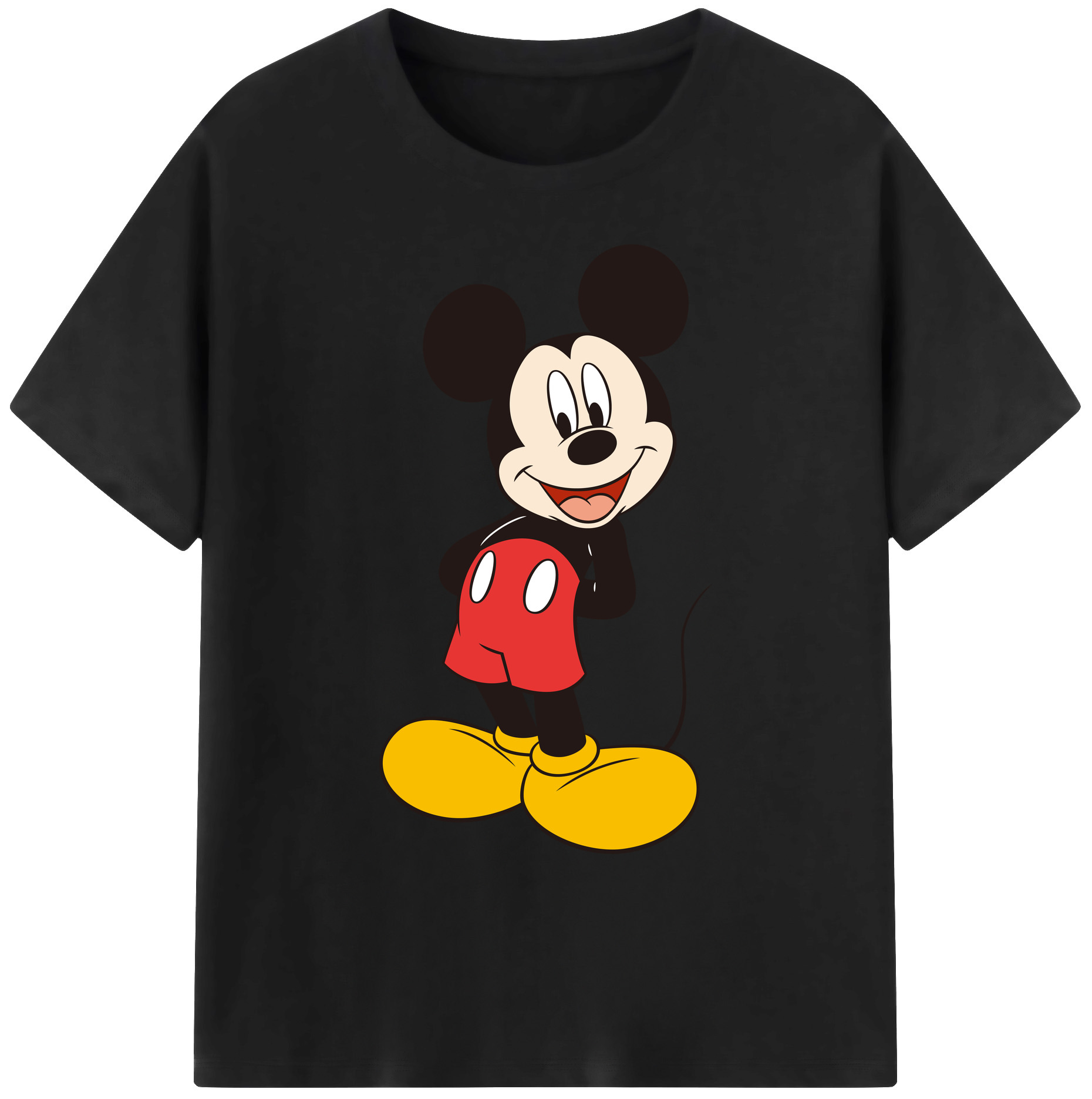 ミッキーマウス Mickey Mouse 綿100％ メンズ半袖Tシャツ｜肌触りやわらか＆通気性