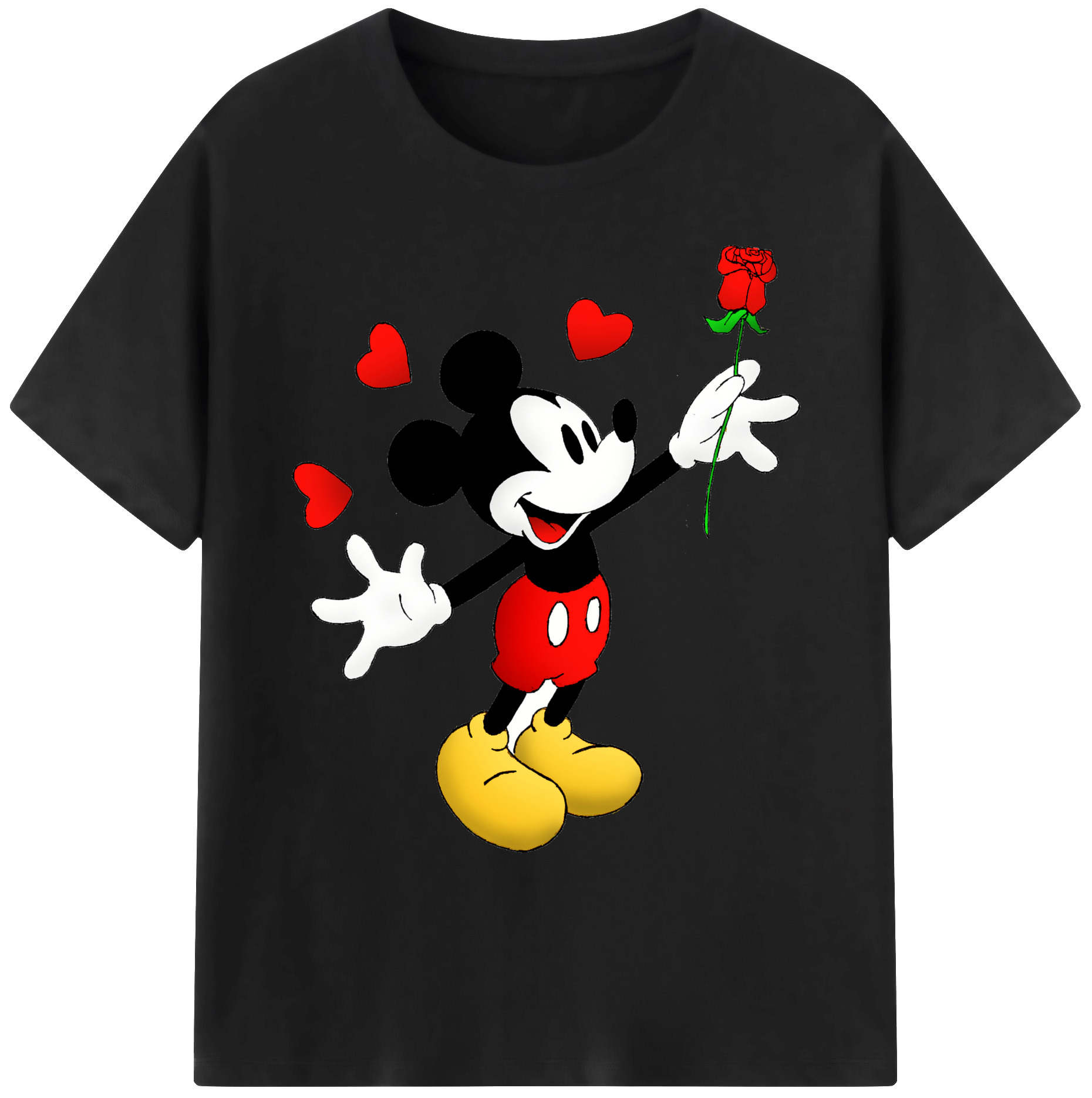 ミッキーマウス Mickey Mouse 綿100％ メンズ半袖Tシャツ｜肌触りやわらか＆通気性
