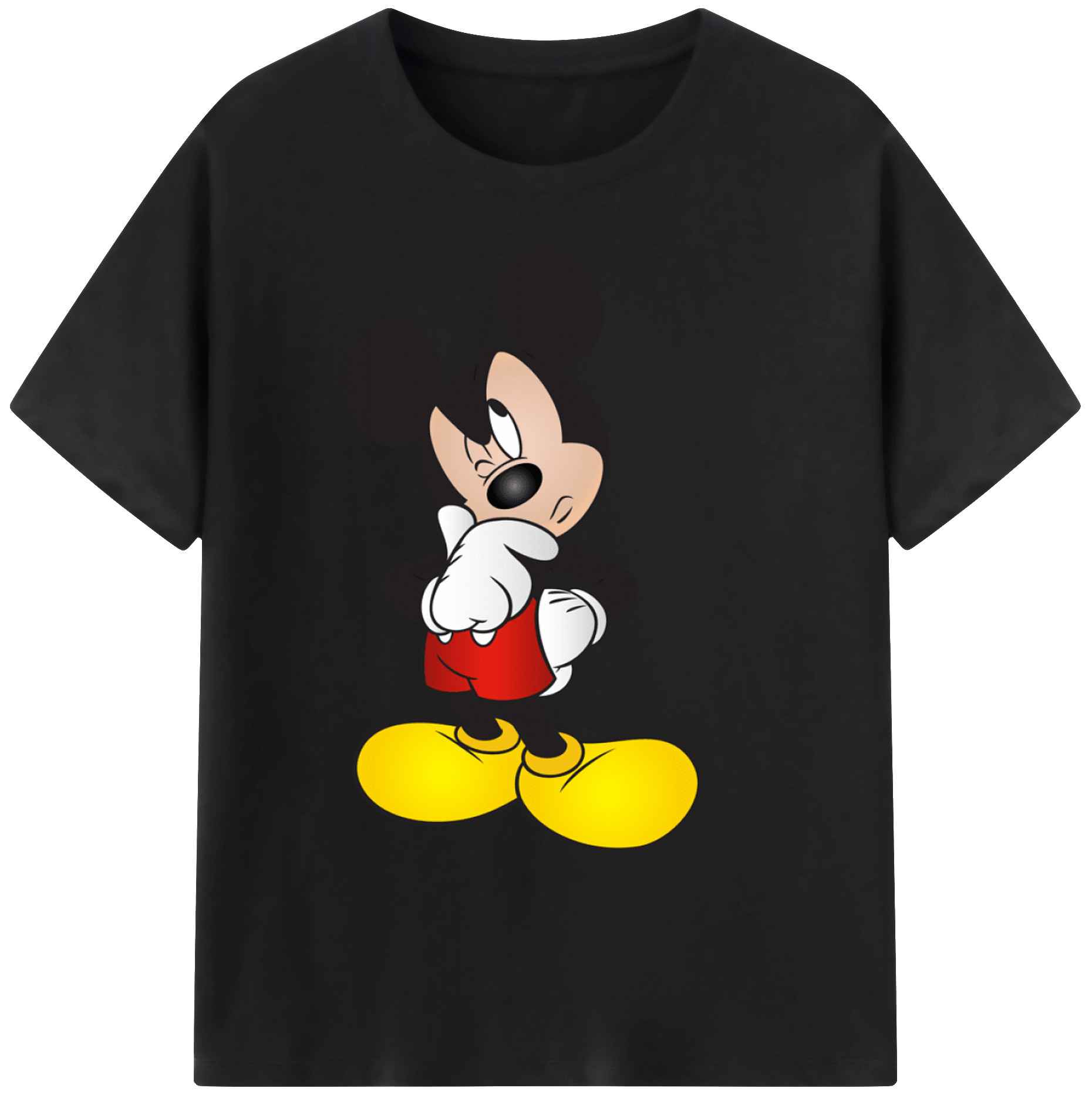 ミッキーマウス Mickey Mouse 綿100％ メンズ半袖Tシャツ｜肌触りやわらか＆通気性