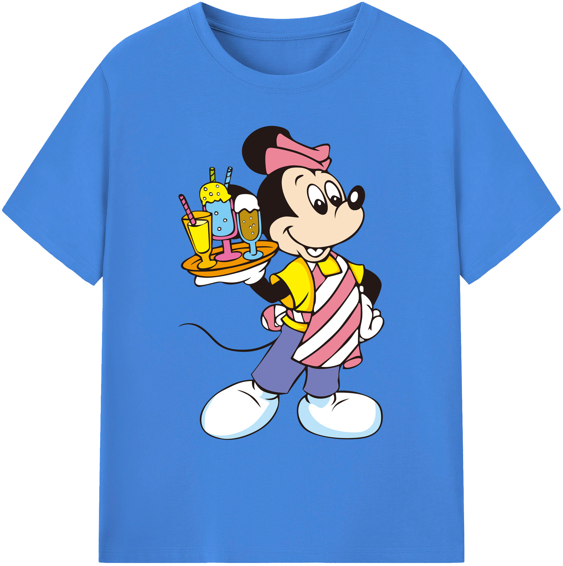 ミッキーマウス Mickey Mouse 綿100％ メンズ半袖Tシャツ｜肌触りやわらか＆通気性