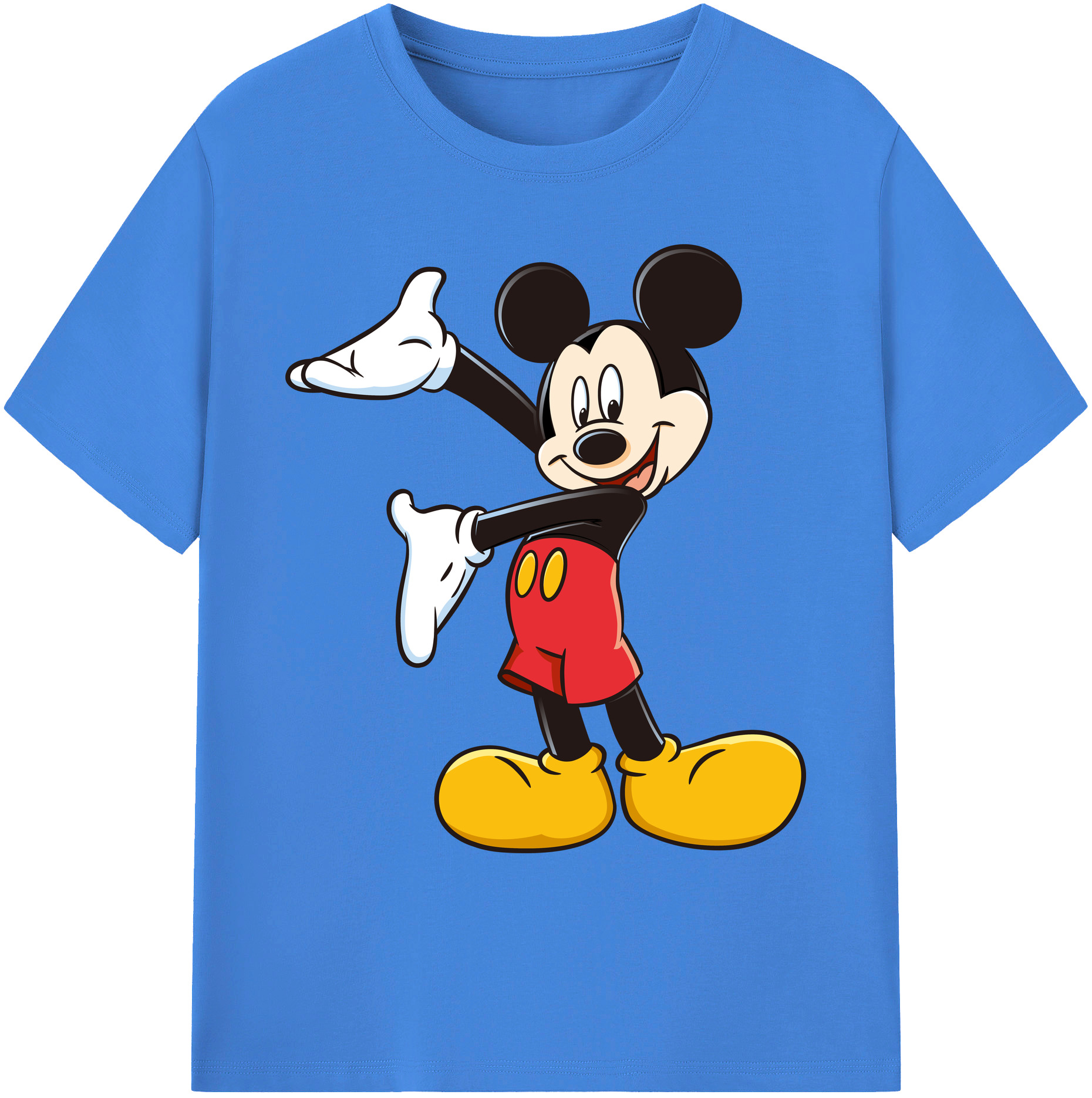 ミッキーマウス Mickey Mouse 綿100％ メンズ半袖Tシャツ｜肌触りやわらか＆通気性