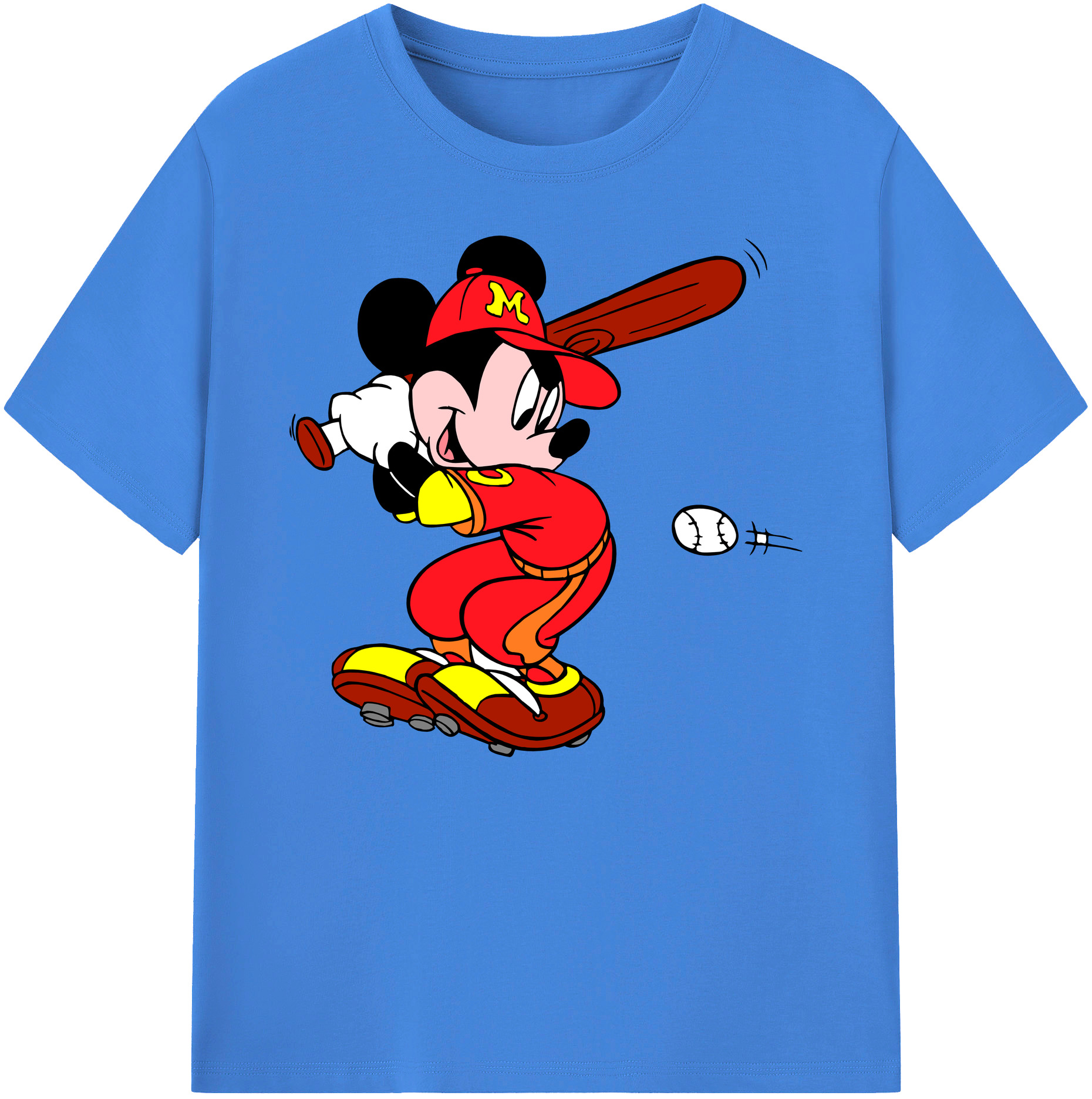 ミッキーマウス Mickey Mouse 綿100％ メンズ半袖Tシャツ｜肌触りやわらか＆通気性