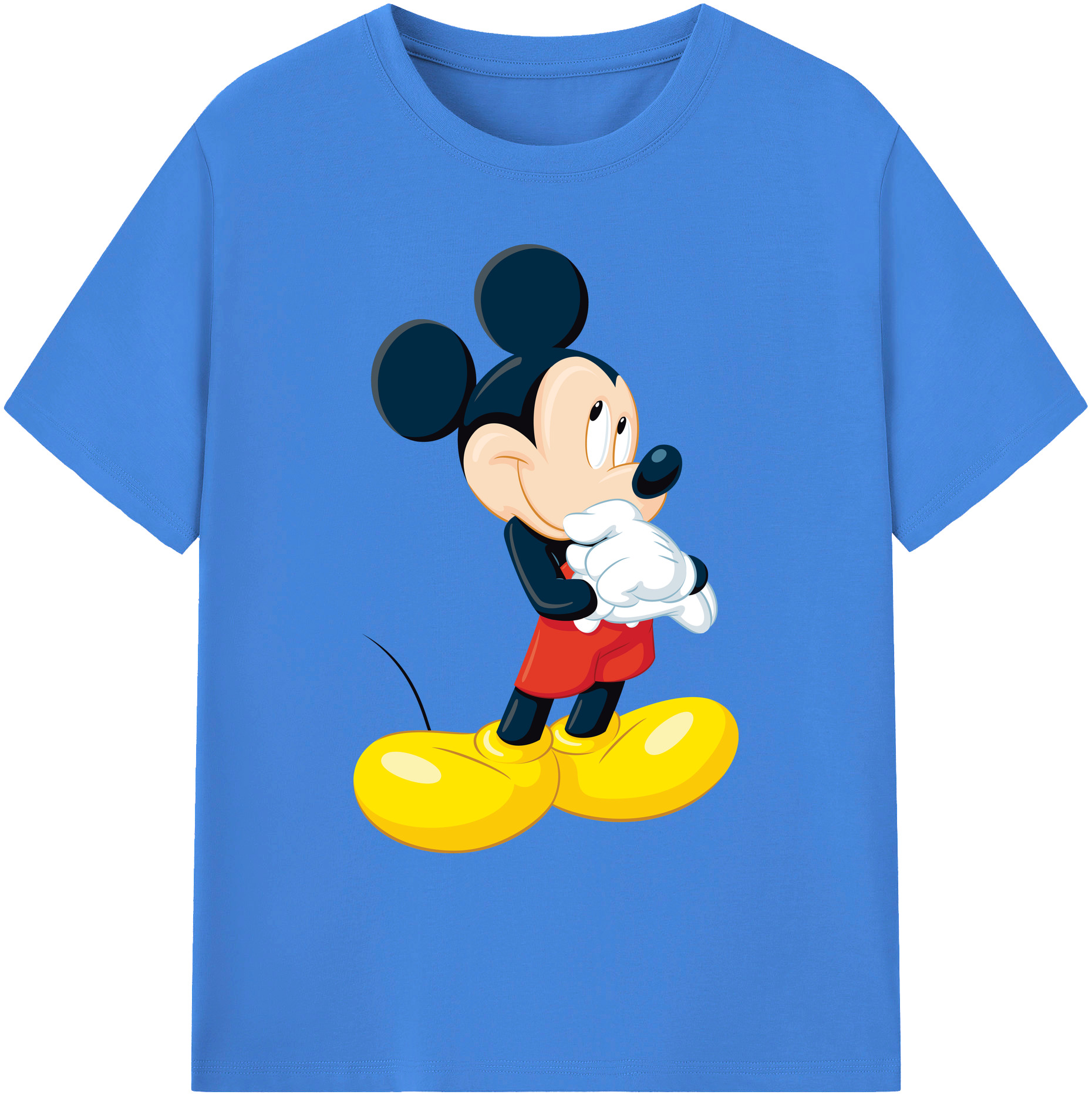 ミッキーマウス Mickey Mouse 綿100％ メンズ半袖Tシャツ｜肌触りやわらか＆通気性