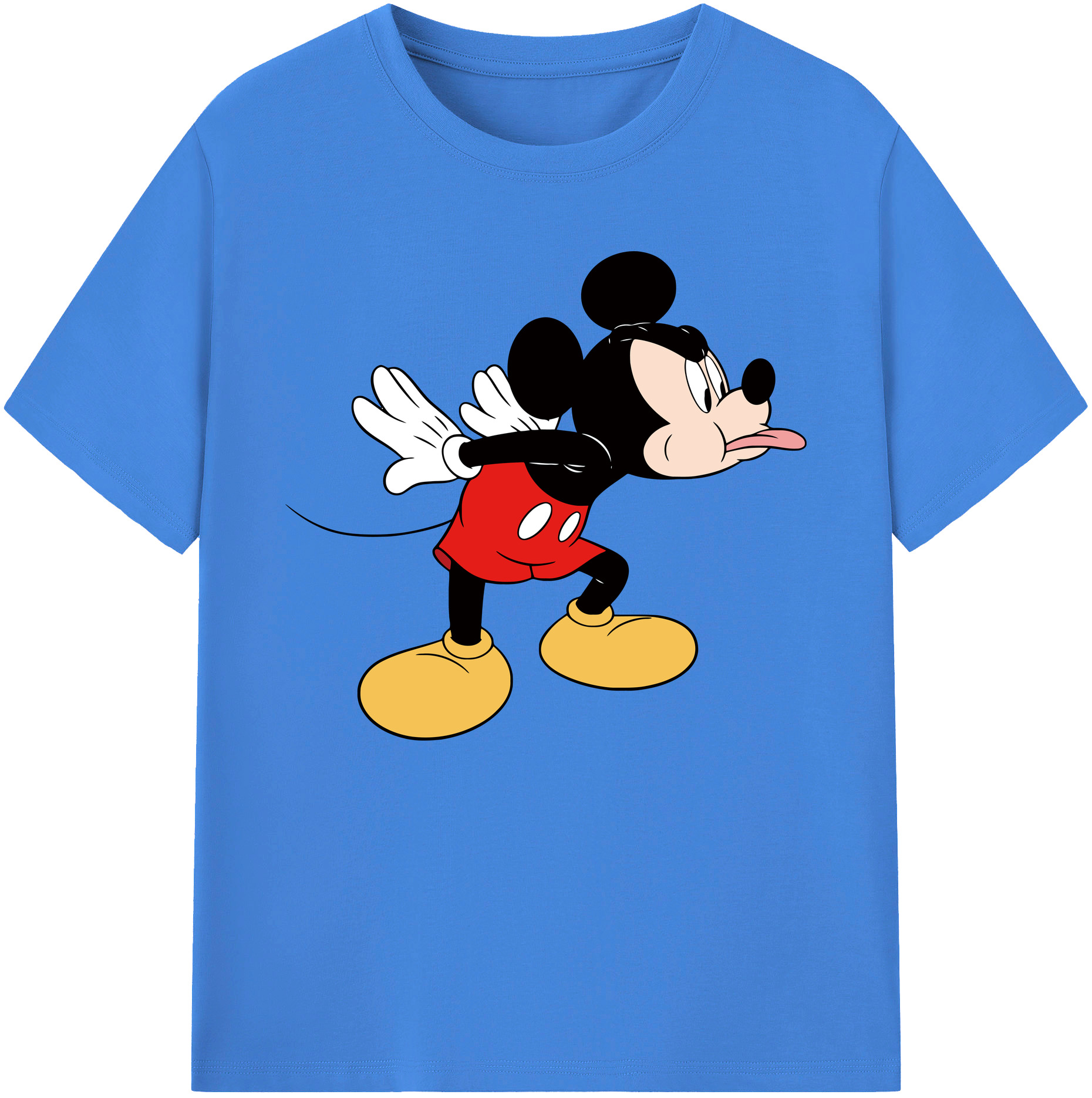 ミッキーマウス Mickey Mouse 綿100％ メンズ半袖Tシャツ｜肌触りやわらか＆通気性