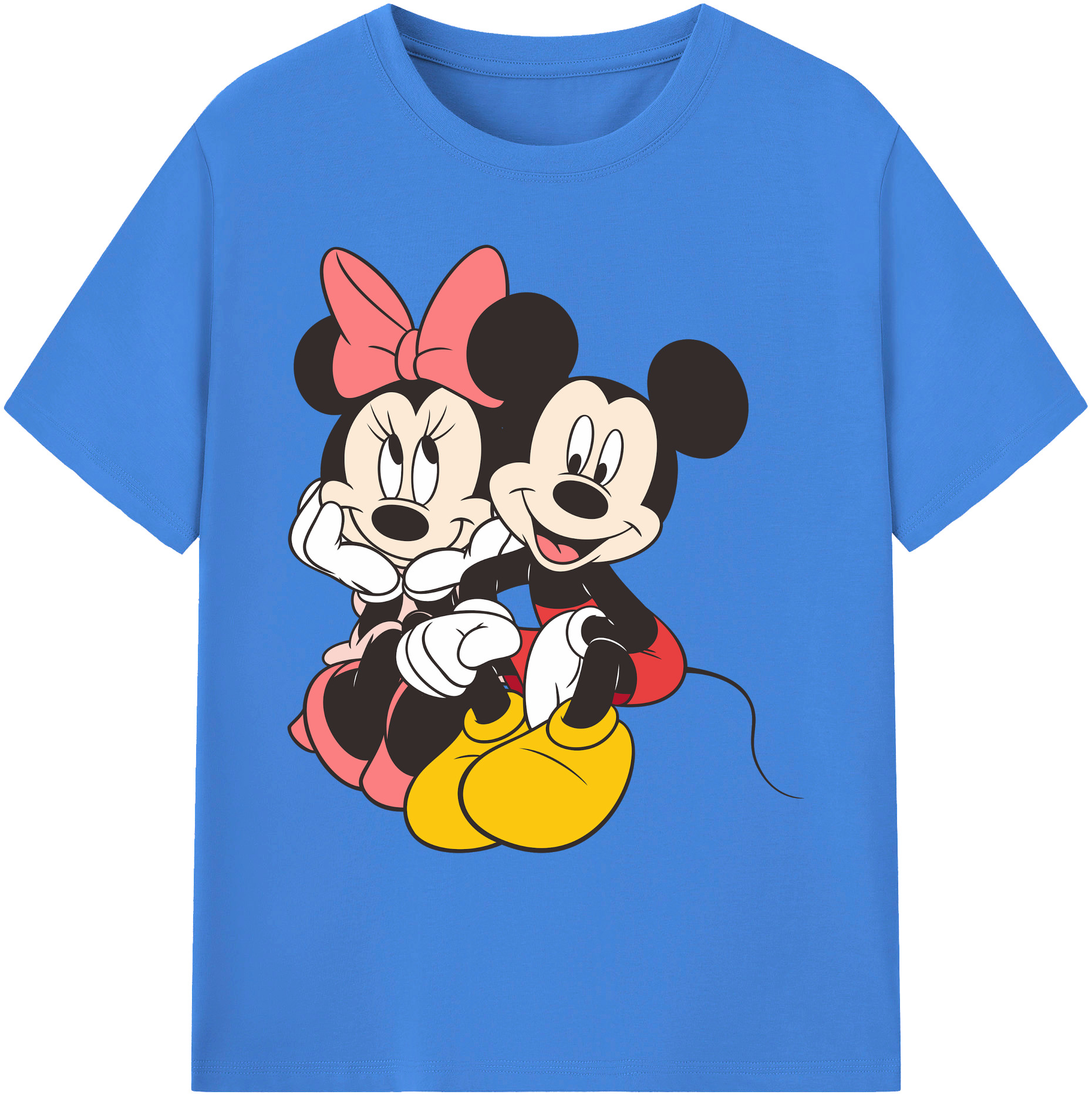 ミッキーマウス Mickey Mouse 綿100％ メンズ半袖Tシャツ｜肌触りやわらか＆通気性
