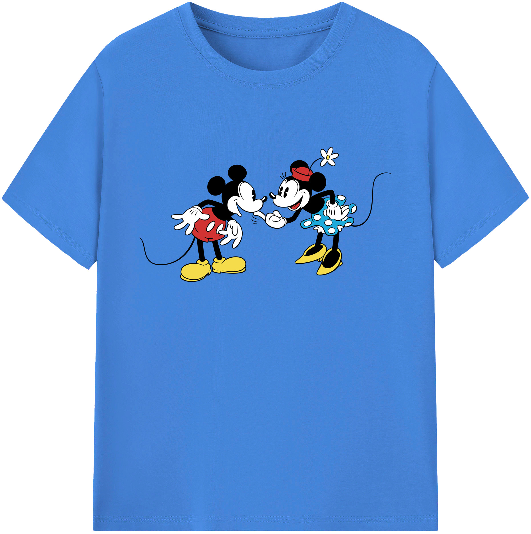 ミッキーマウス Mickey Mouse 綿100％ メンズ半袖Tシャツ｜肌触りやわらか＆通気性
