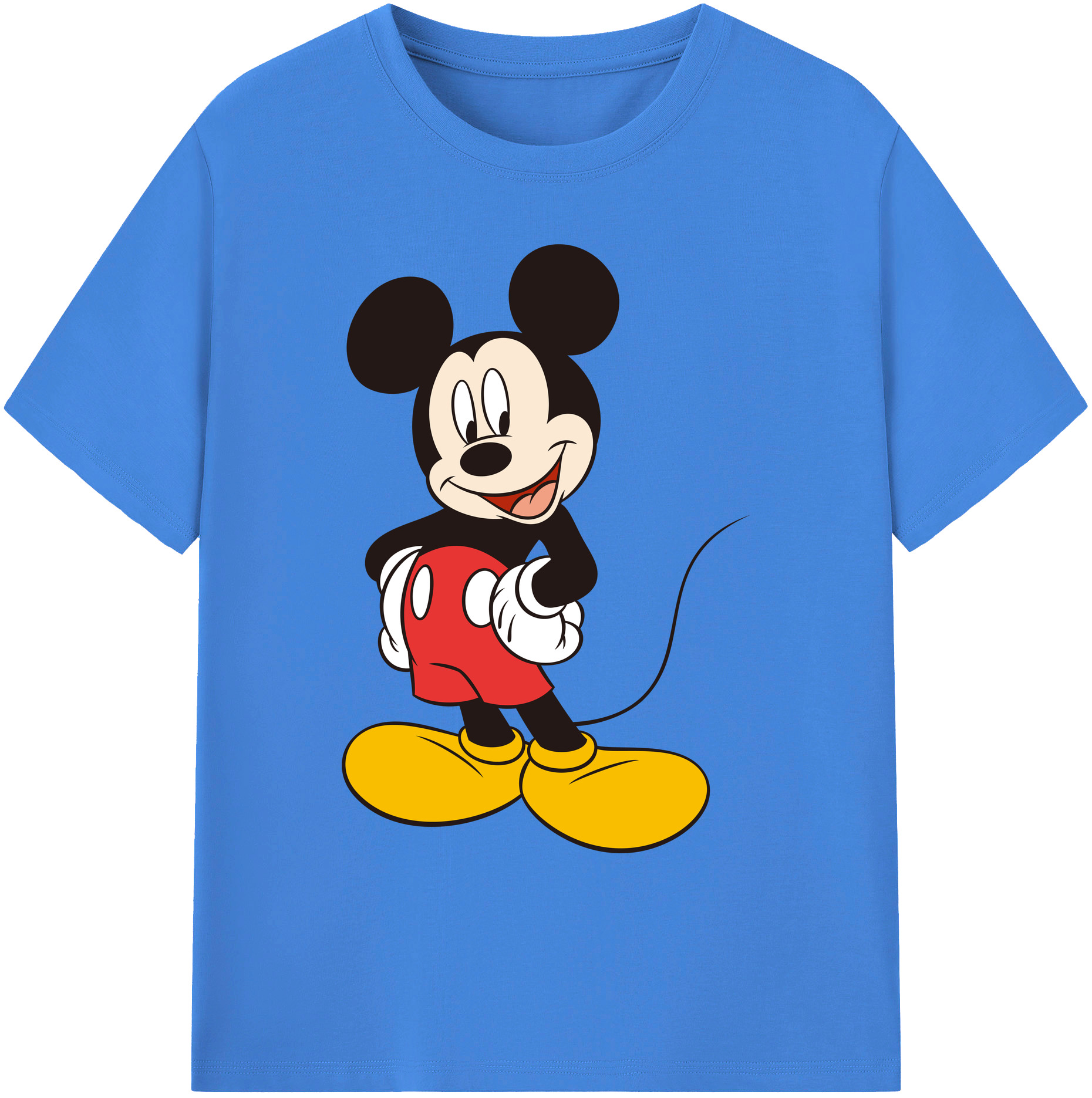 ミッキーマウス Mickey Mouse 綿100％ メンズ半袖Tシャツ｜肌触りやわらか＆通気性