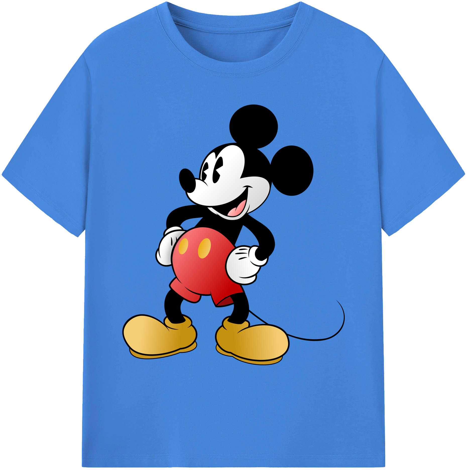 ミッキーマウス Mickey Mouse 綿100％ メンズ半袖Tシャツ｜肌触りやわらか＆通気性