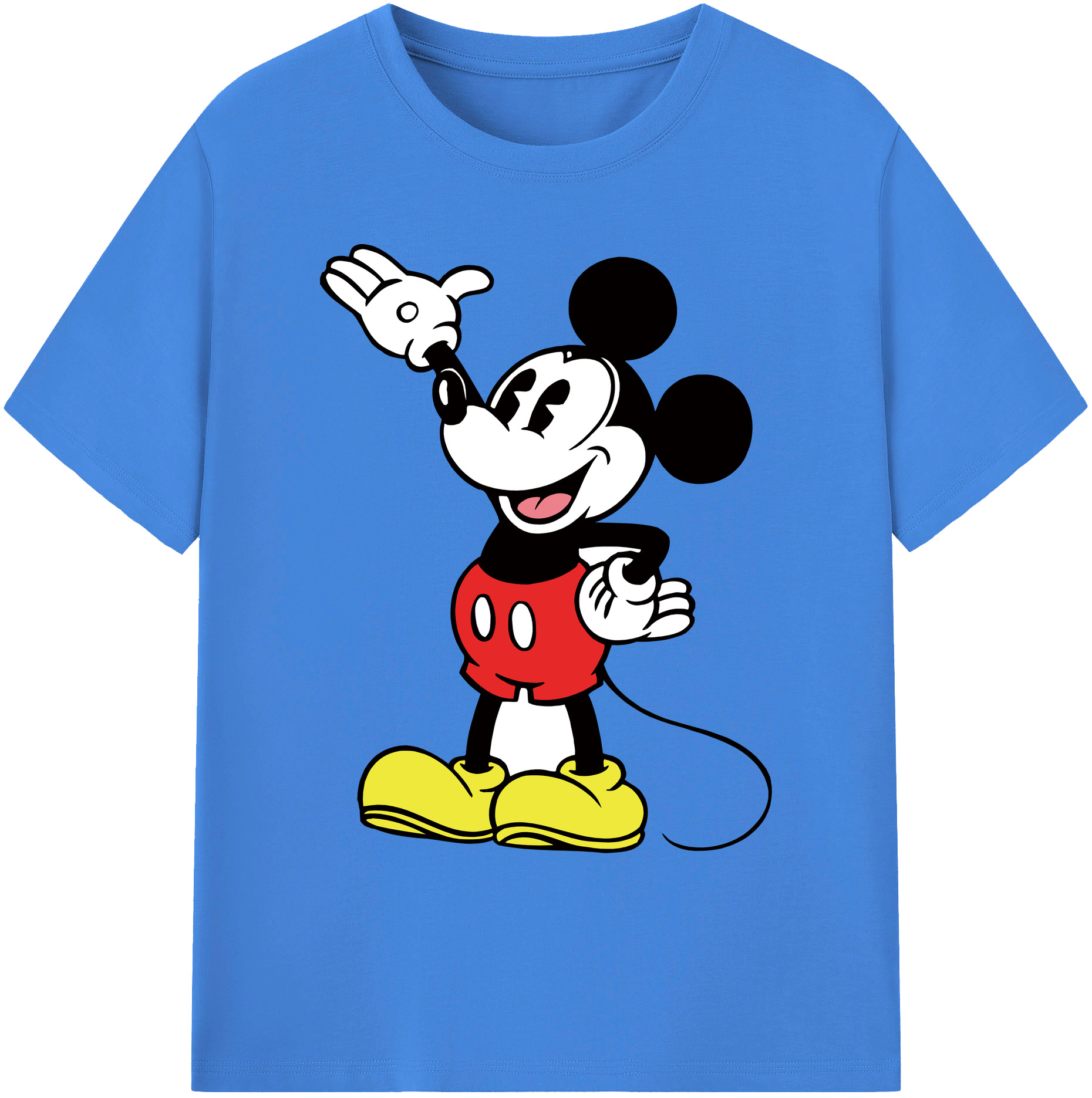 ミッキーマウス Mickey Mouse 綿100％ メンズ半袖Tシャツ｜肌触りやわらか＆通気性