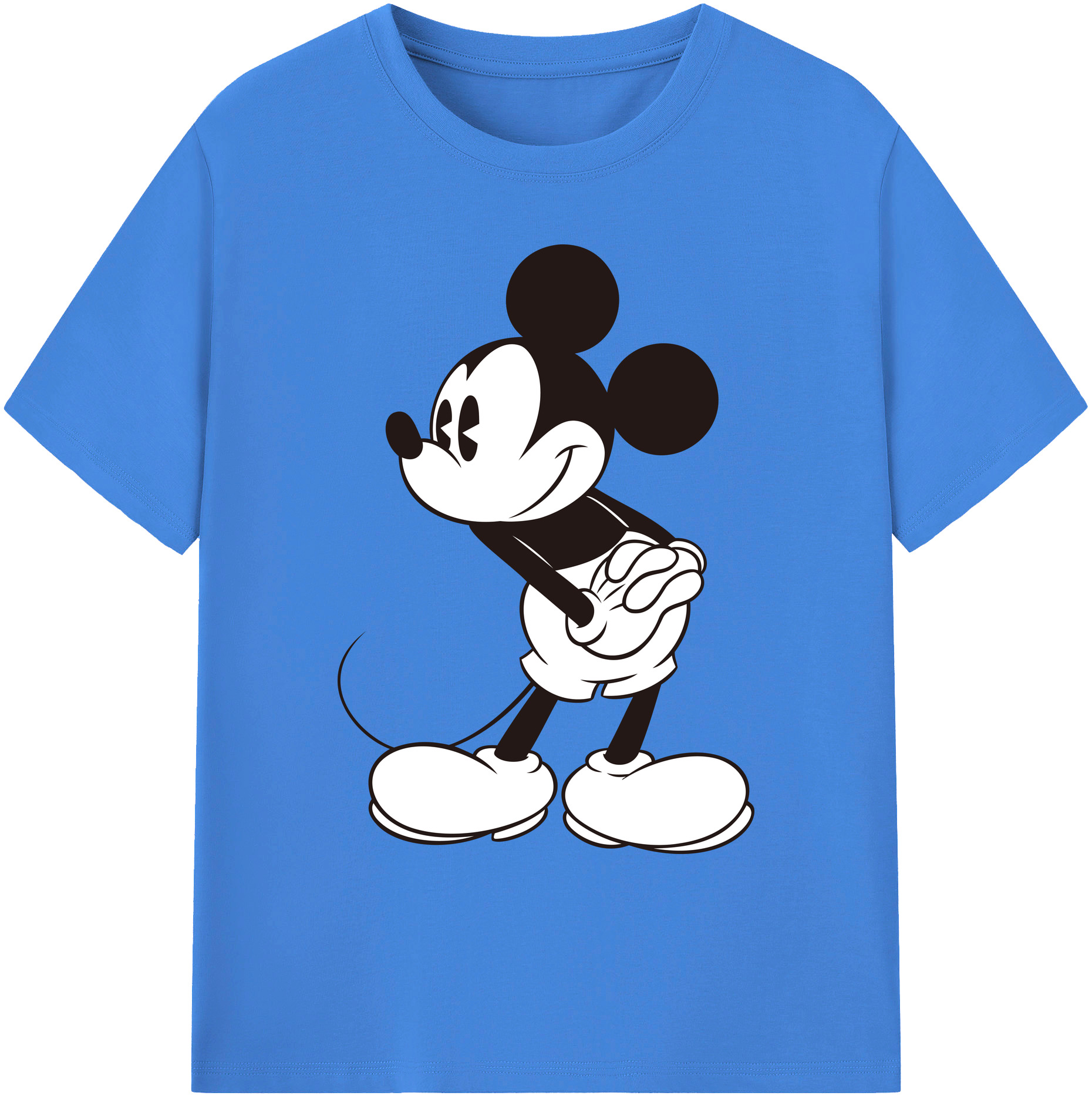 ミッキーマウス Mickey Mouse 綿100％ メンズ半袖Tシャツ｜肌触りやわらか＆通気性