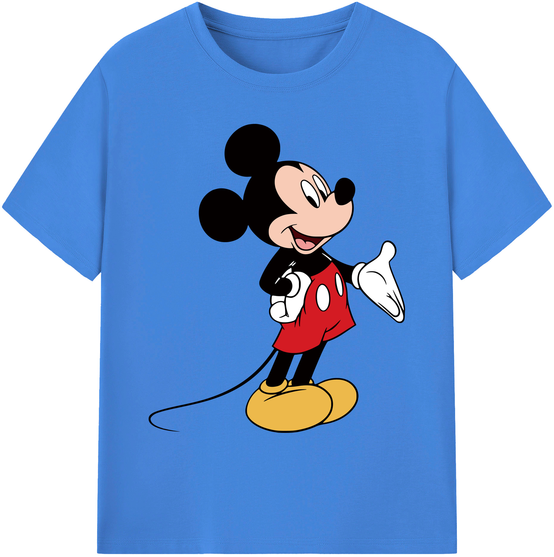 ミッキーマウス Mickey Mouse 綿100％ メンズ半袖Tシャツ｜肌触りやわらか＆通気性