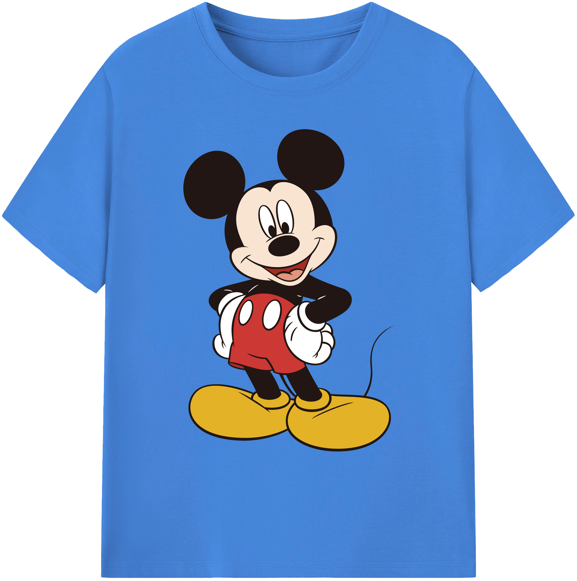 ミッキーマウス Mickey Mouse 綿100％ メンズ半袖Tシャツ｜肌触りやわらか＆通気性