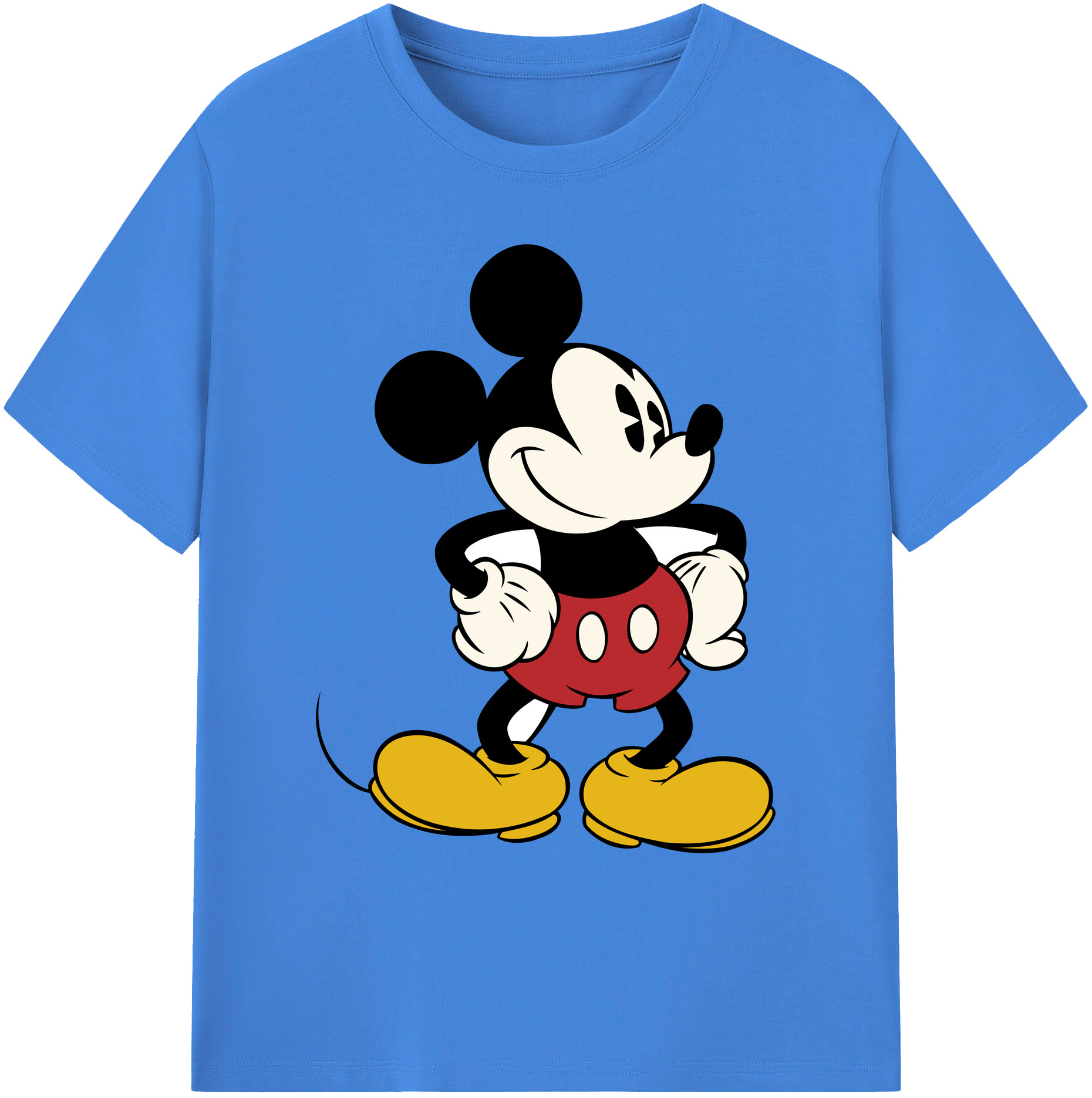 ミッキーマウス Mickey Mouse 綿100％ メンズ半袖Tシャツ｜肌触りやわらか＆通気性