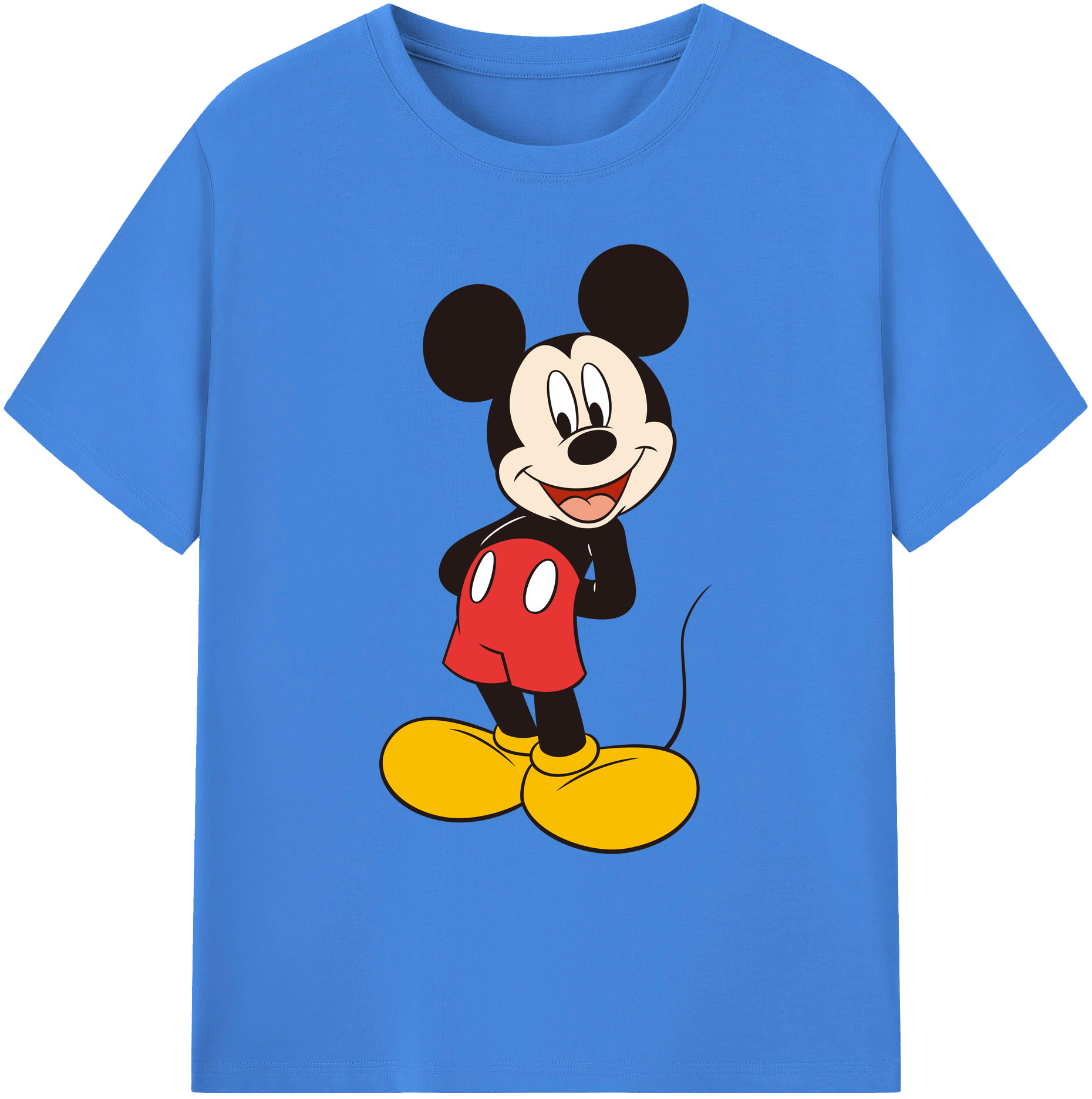 ミッキーマウス Mickey Mouse 綿100％ メンズ半袖Tシャツ｜肌触りやわらか＆通気性