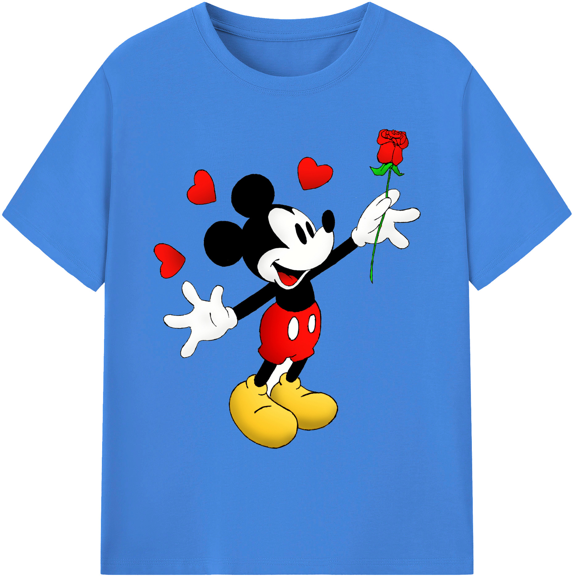 ミッキーマウス Mickey Mouse 綿100％ メンズ半袖Tシャツ｜肌触りやわらか＆通気性