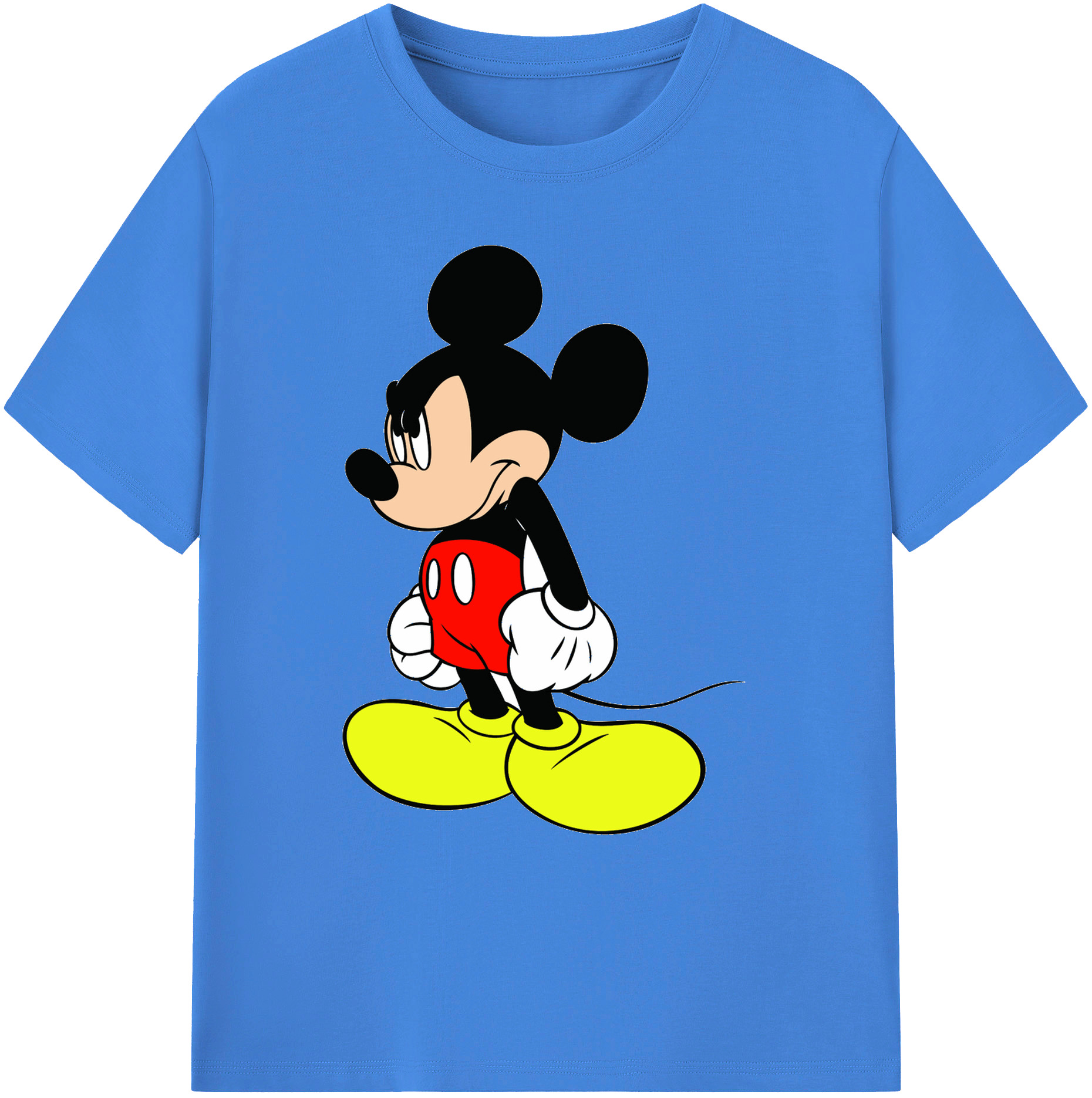 ミッキーマウス Mickey Mouse 綿100％ メンズ半袖Tシャツ｜肌触りやわらか＆通気性