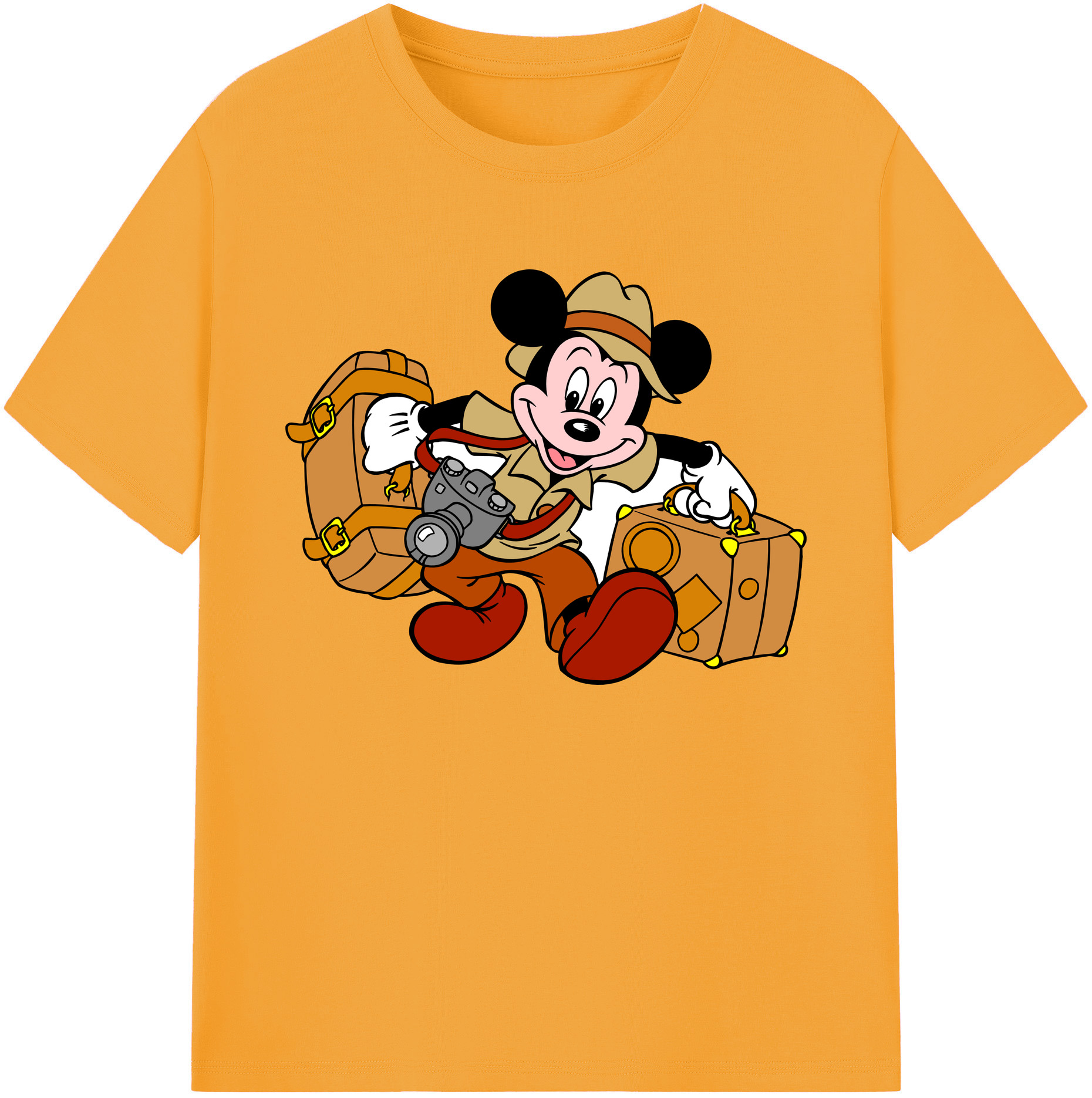 ミッキーマウス Mickey Mouse 綿100％ メンズ半袖Tシャツ｜肌触りやわらか＆通気性