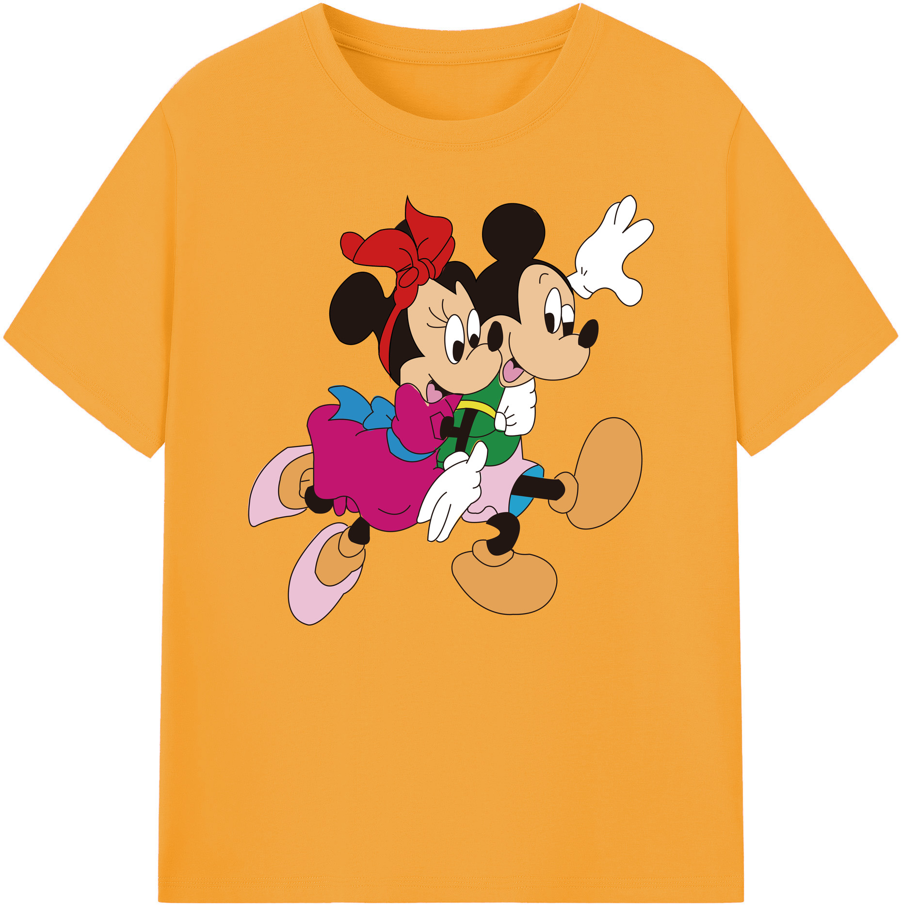 ミッキーマウス Mickey Mouse 綿100％ メンズ半袖Tシャツ｜肌触りやわらか＆通気性
