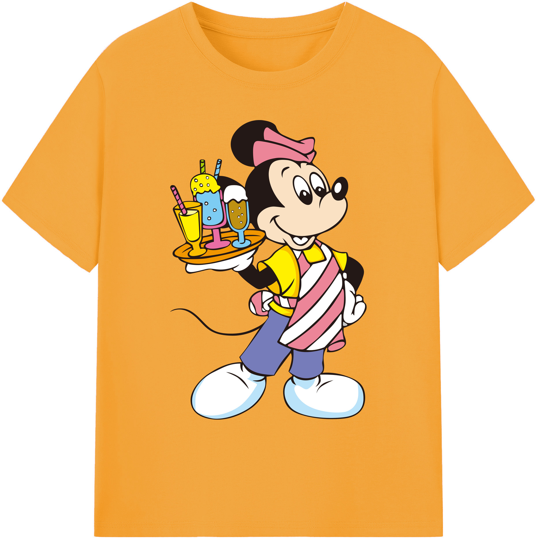 ミッキーマウス Mickey Mouse 綿100％ メンズ半袖Tシャツ｜肌触りやわらか＆通気性