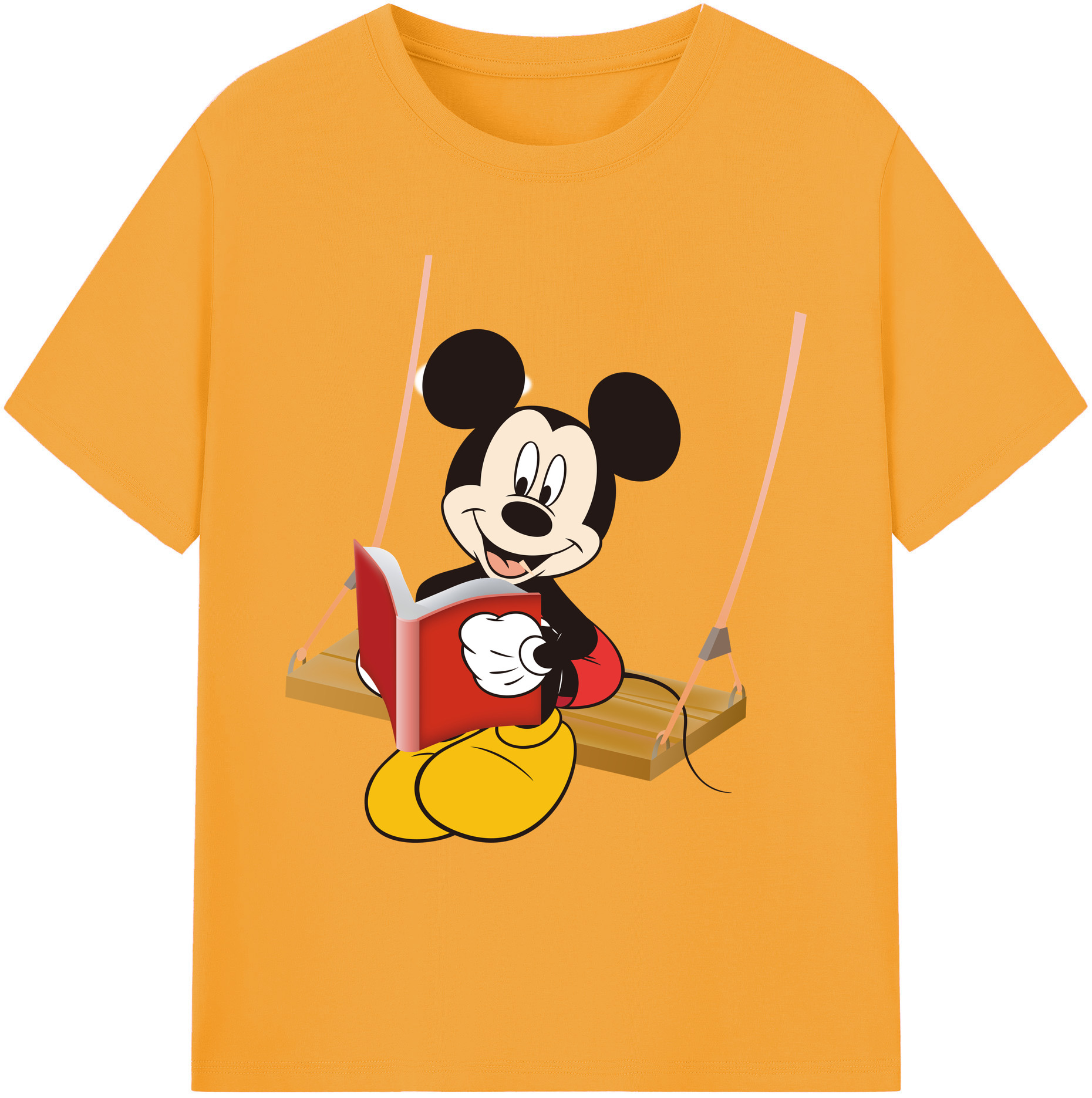 ミッキーマウス Mickey Mouse 綿100％ メンズ半袖Tシャツ｜肌触りやわらか＆通気性