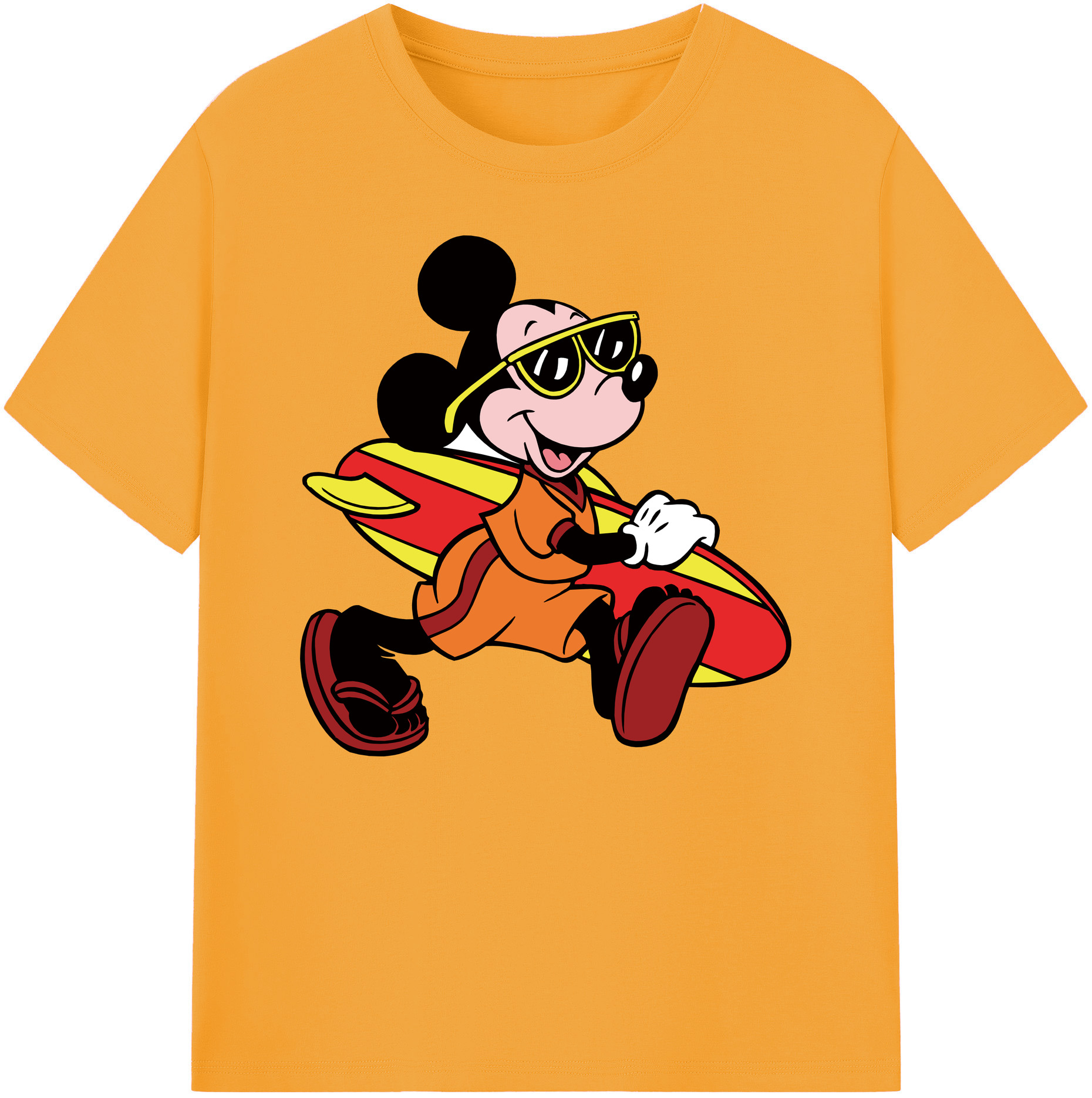 ミッキーマウス Mickey Mouse 綿100％ メンズ半袖Tシャツ｜肌触りやわらか＆通気性