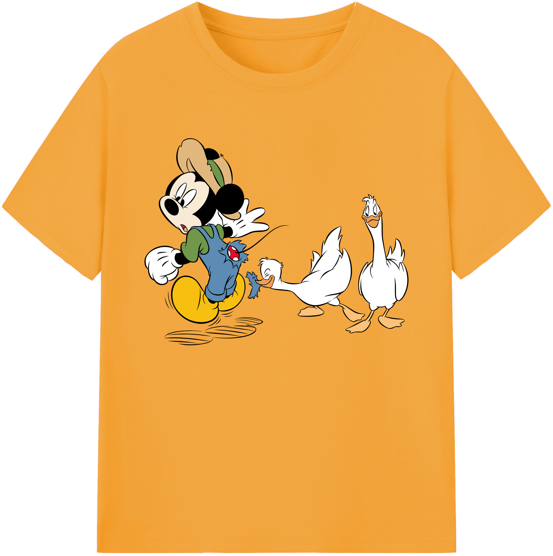 ミッキーマウス Mickey Mouse 綿100％ メンズ半袖Tシャツ｜肌触りやわらか＆通気性