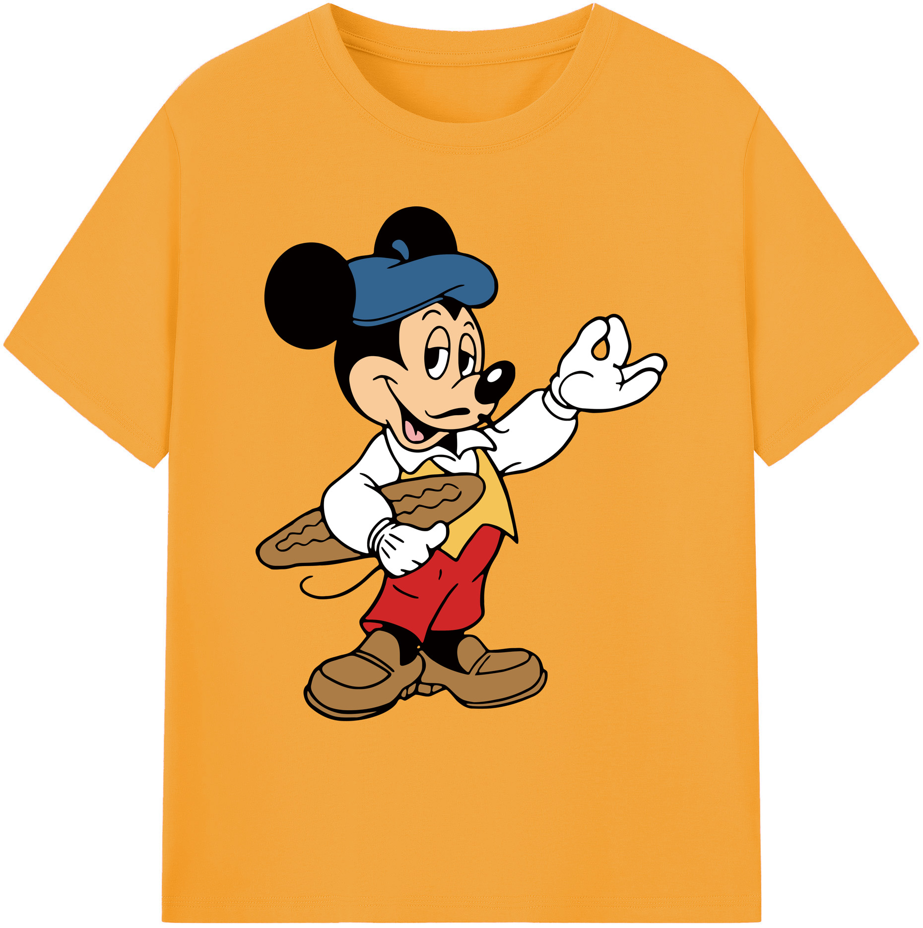 ミッキーマウス Mickey Mouse 綿100％ メンズ半袖Tシャツ｜肌触りやわらか＆通気性